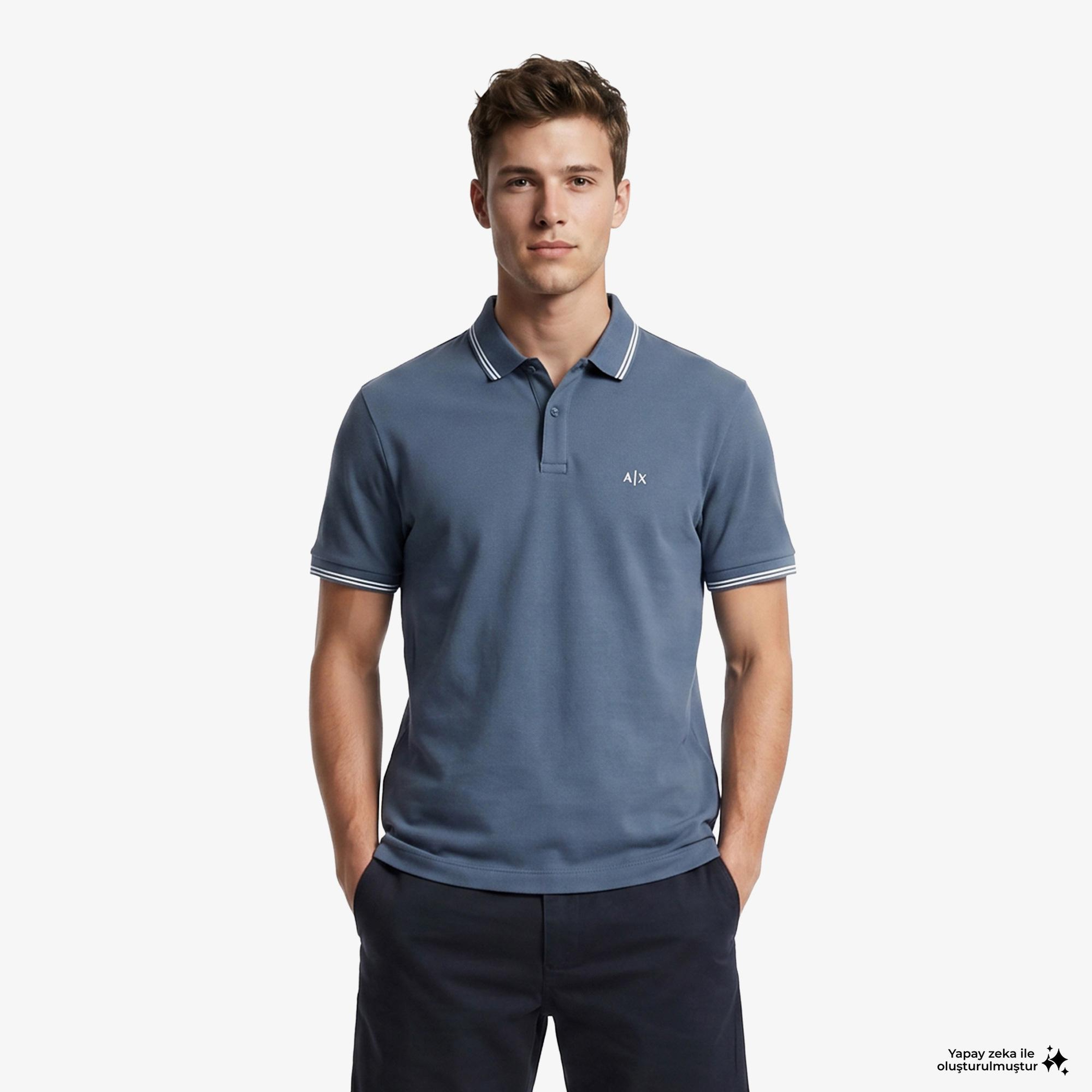 Armani Exchange Erkek Mavi Polo