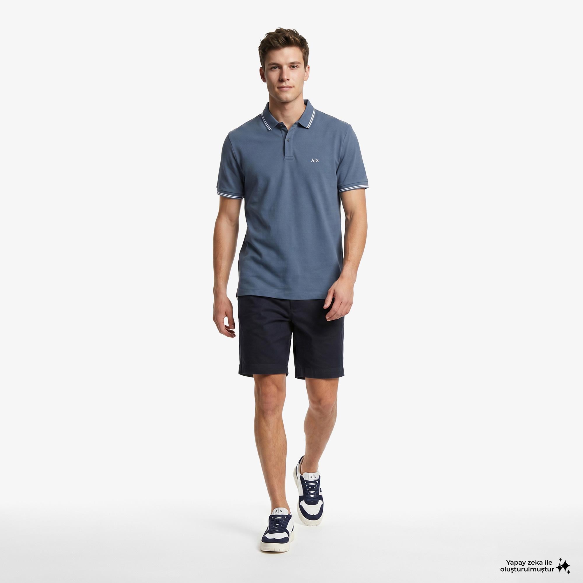 Armani Exchange Erkek Mavi Polo