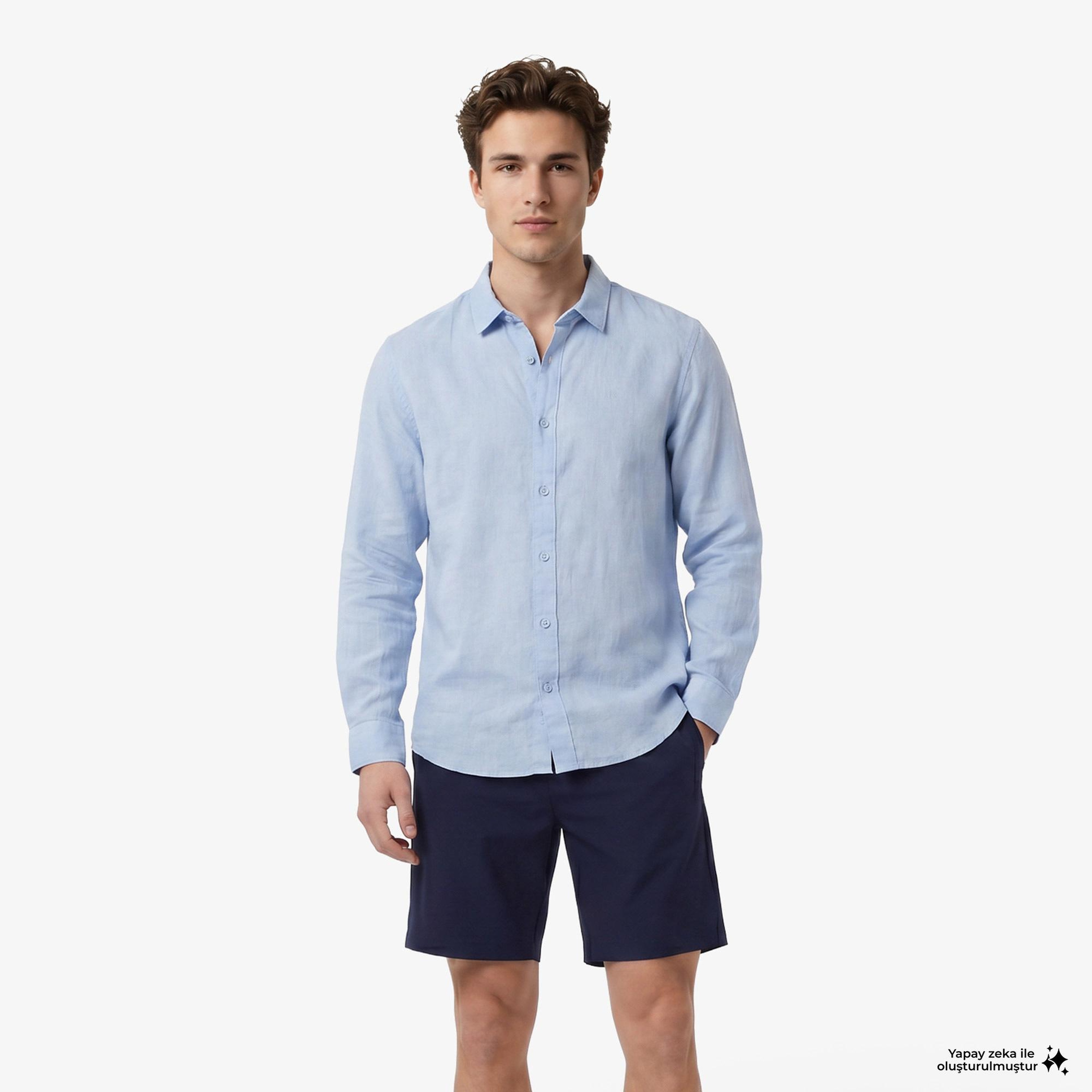 Armani Exchange Erkek Siyah Keten Gömlek
