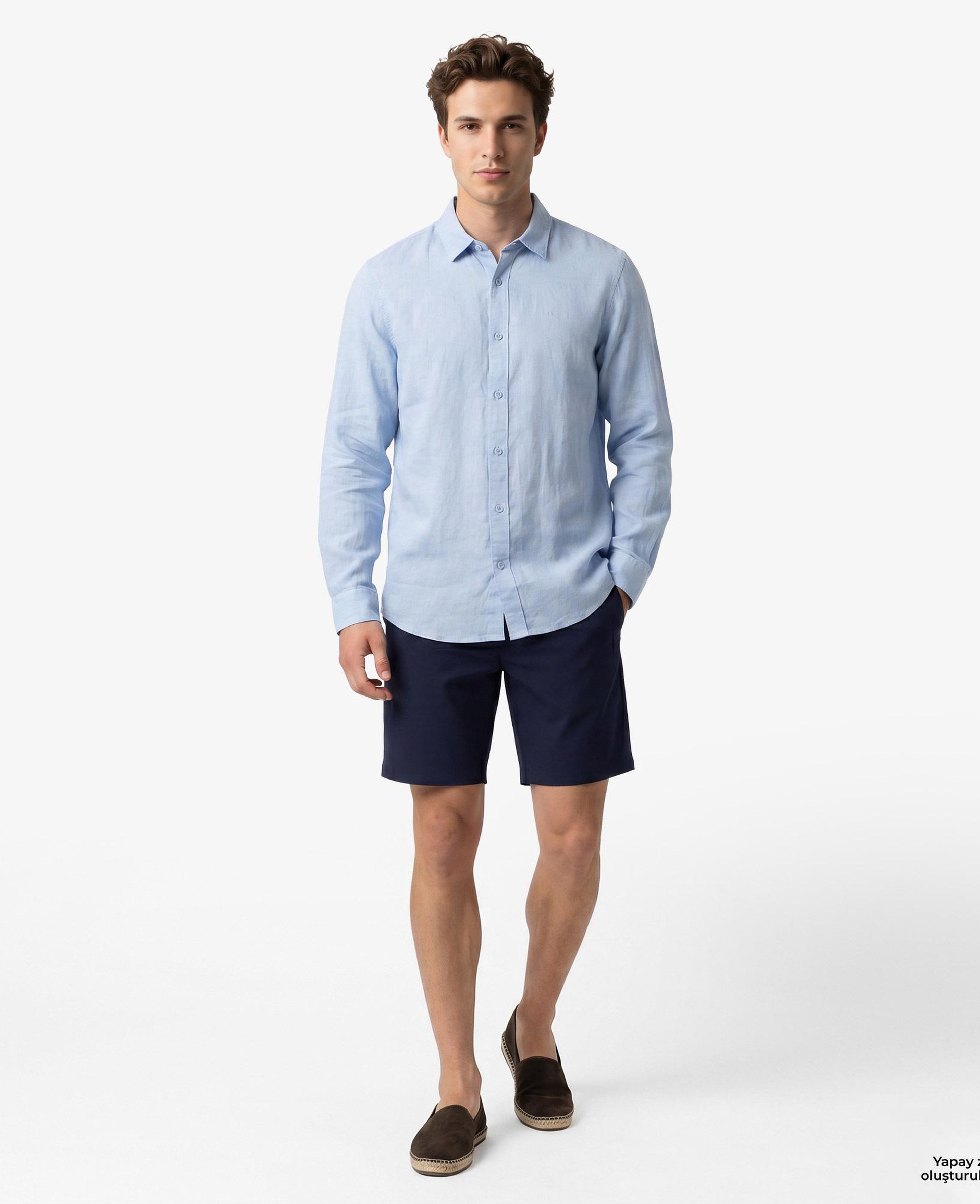 Armani Exchange Erkek Siyah Keten Gömlek