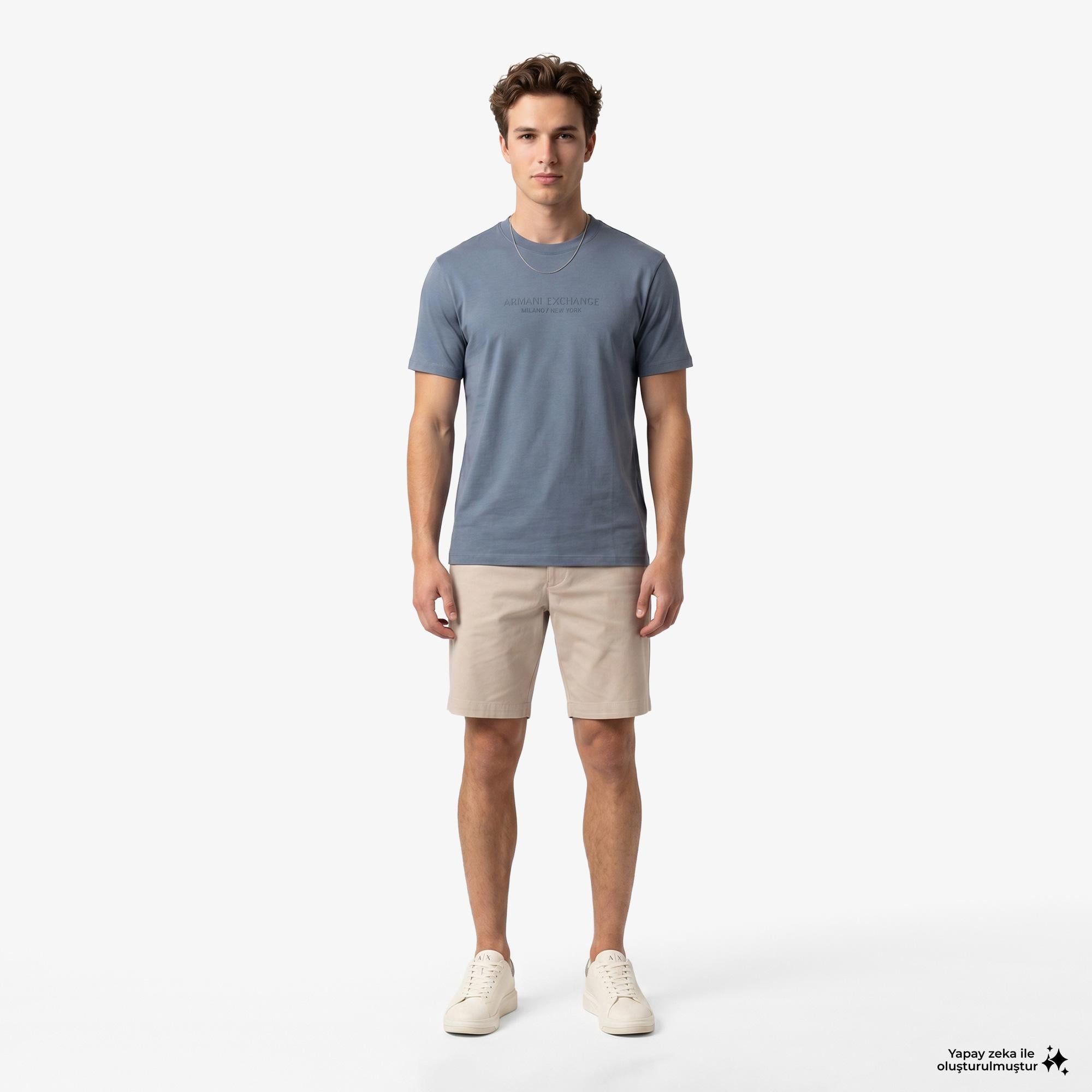 Armani Exchange Erkek Mavi T-Shirt