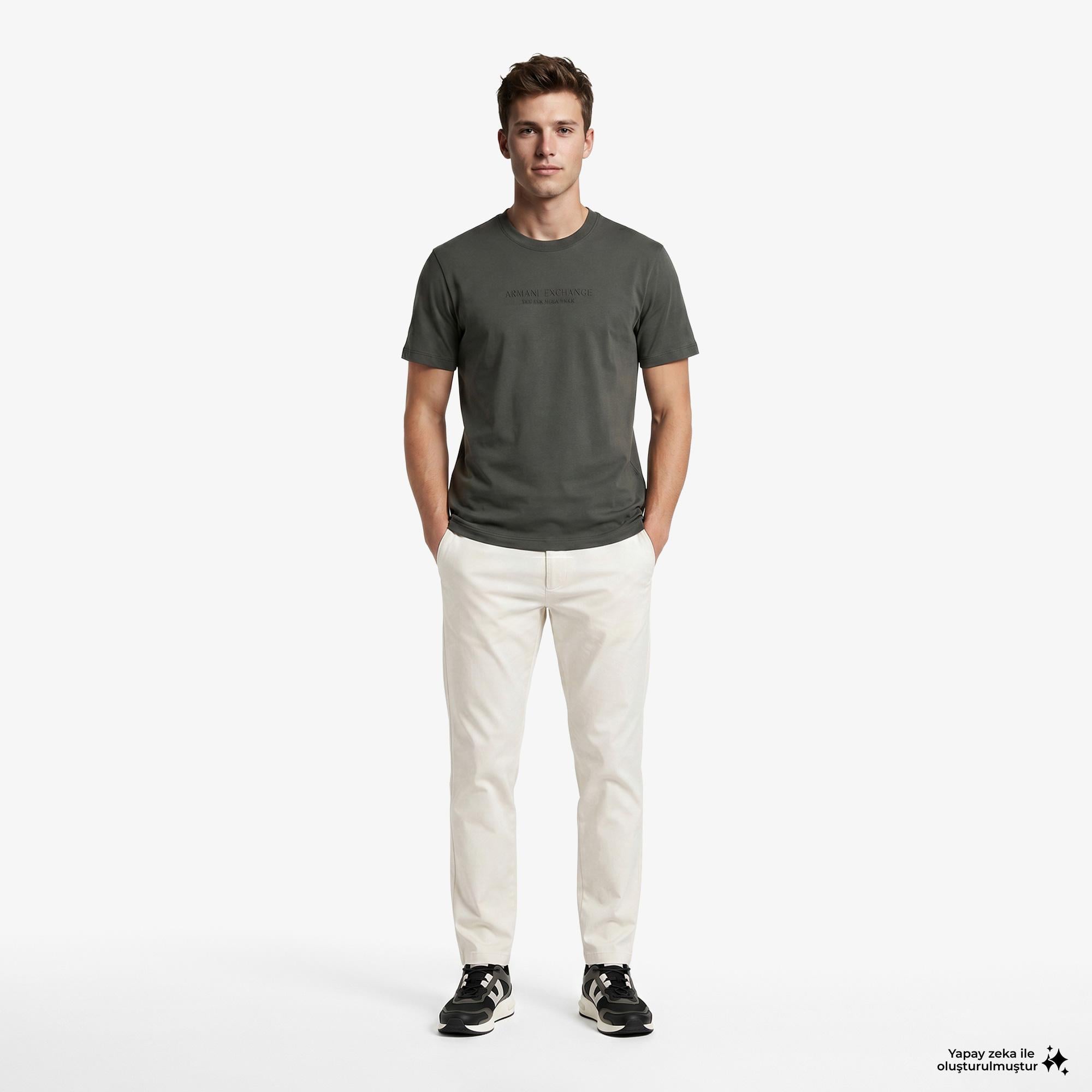Armani Exchange Erkek Krem Pantolon