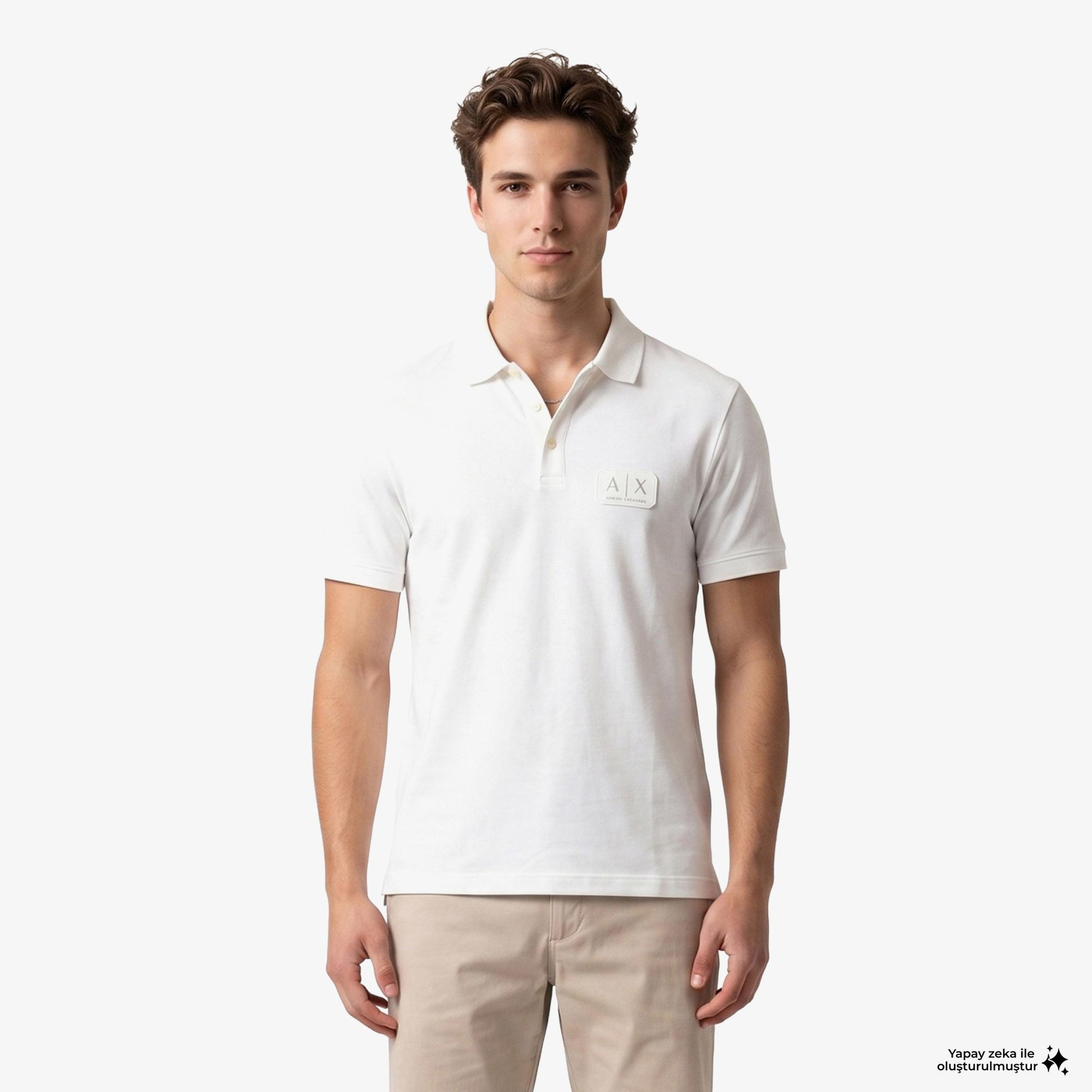 Armani Exchange Erkek Beyaz Polo
