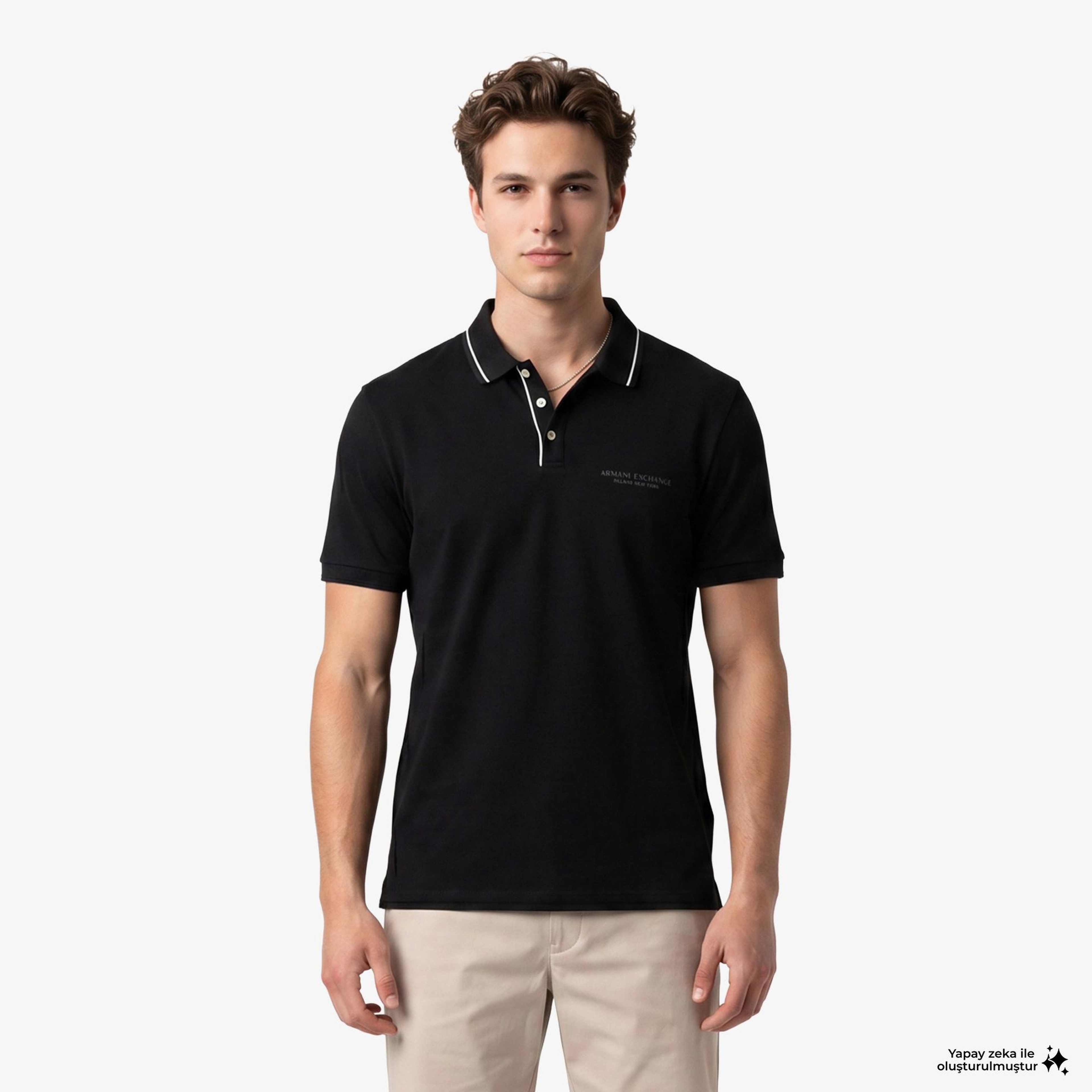 Armani Exchange Erkek Siyah Polo