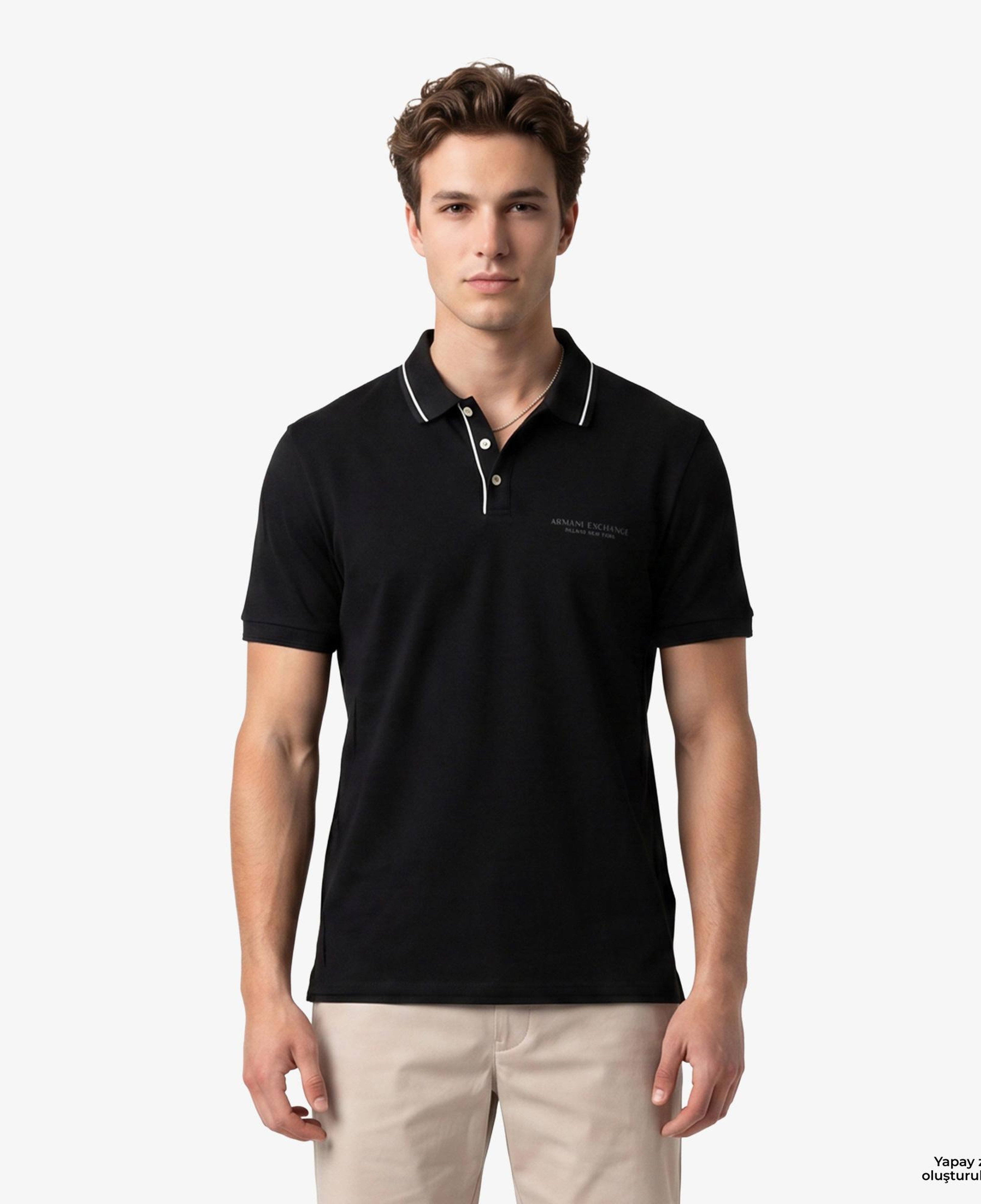 Armani Exchange Erkek Siyah Polo