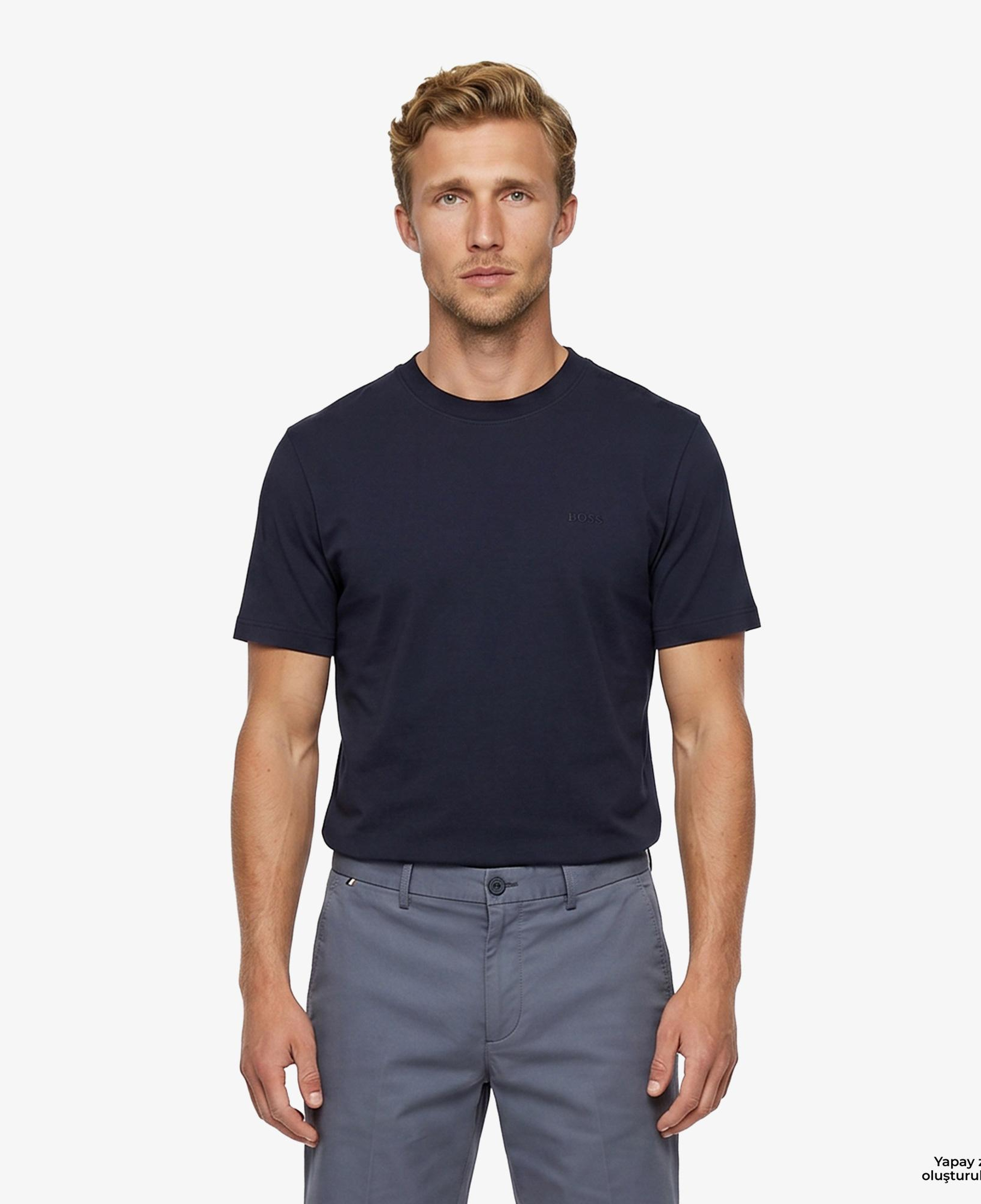 Boss Interlock Erkek Lacivert T-Shirt