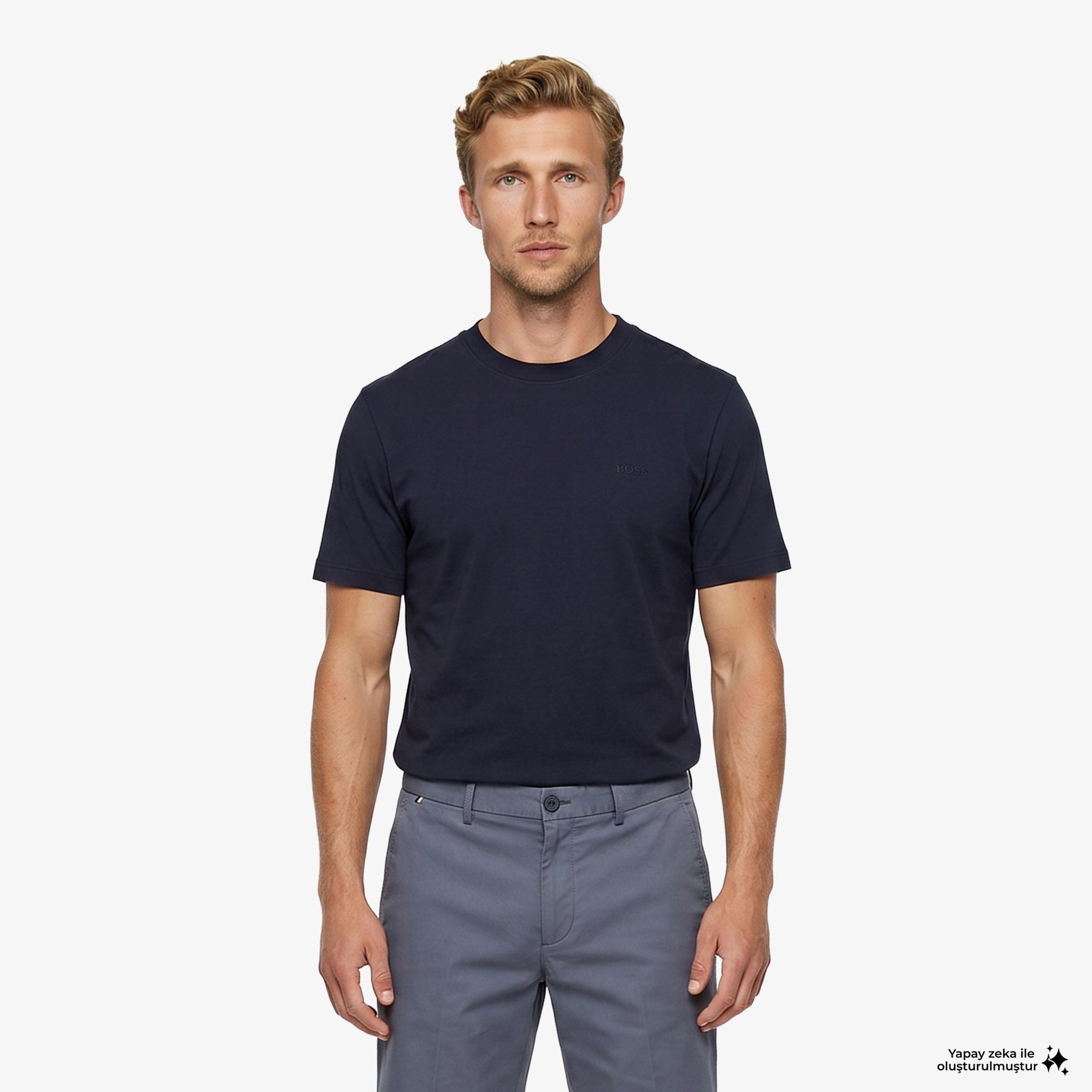 Boss Interlock Erkek Lacivert T-Shirt