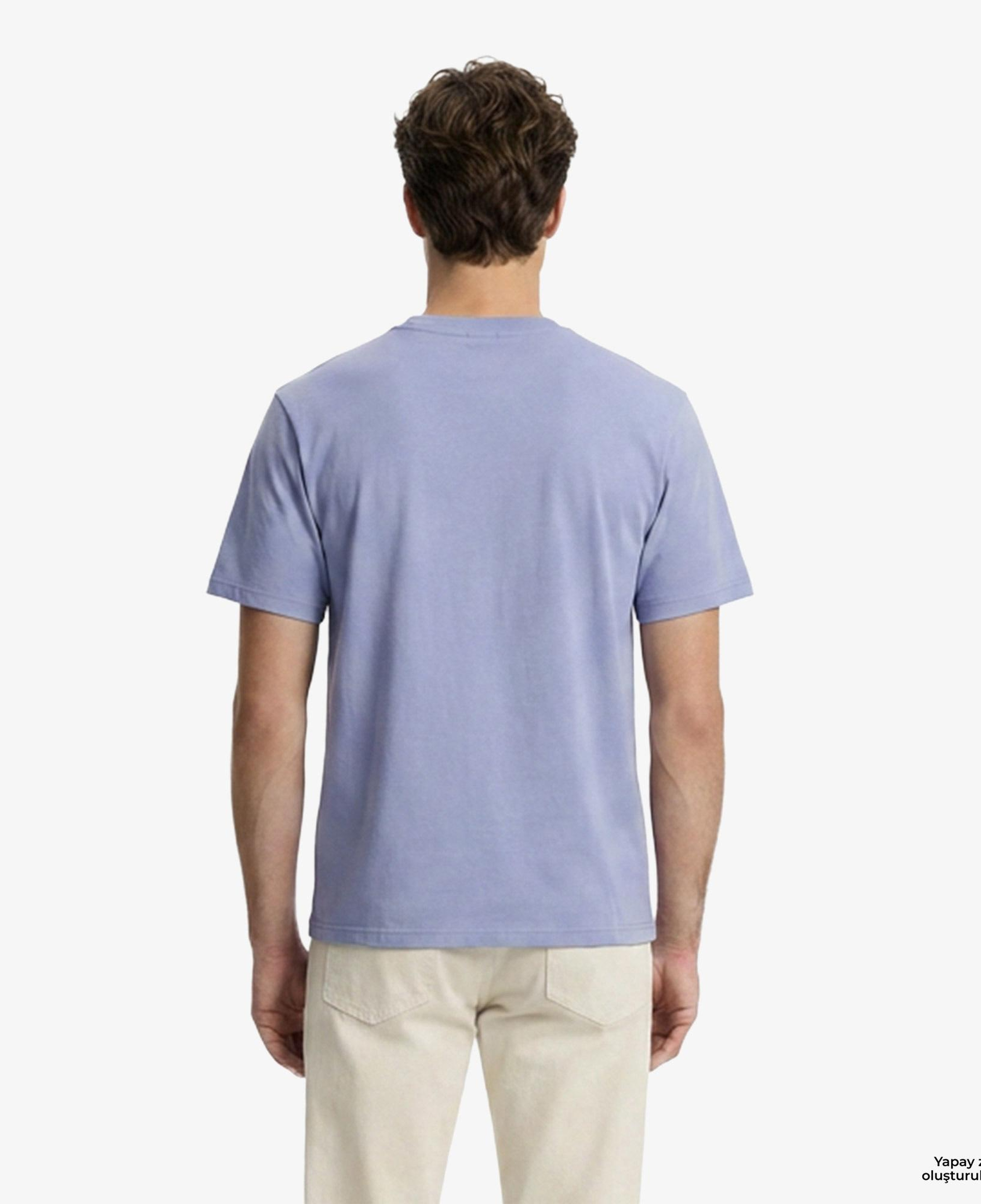 Boss Globe Logo Pattern Erkek Mavi T-Shirt