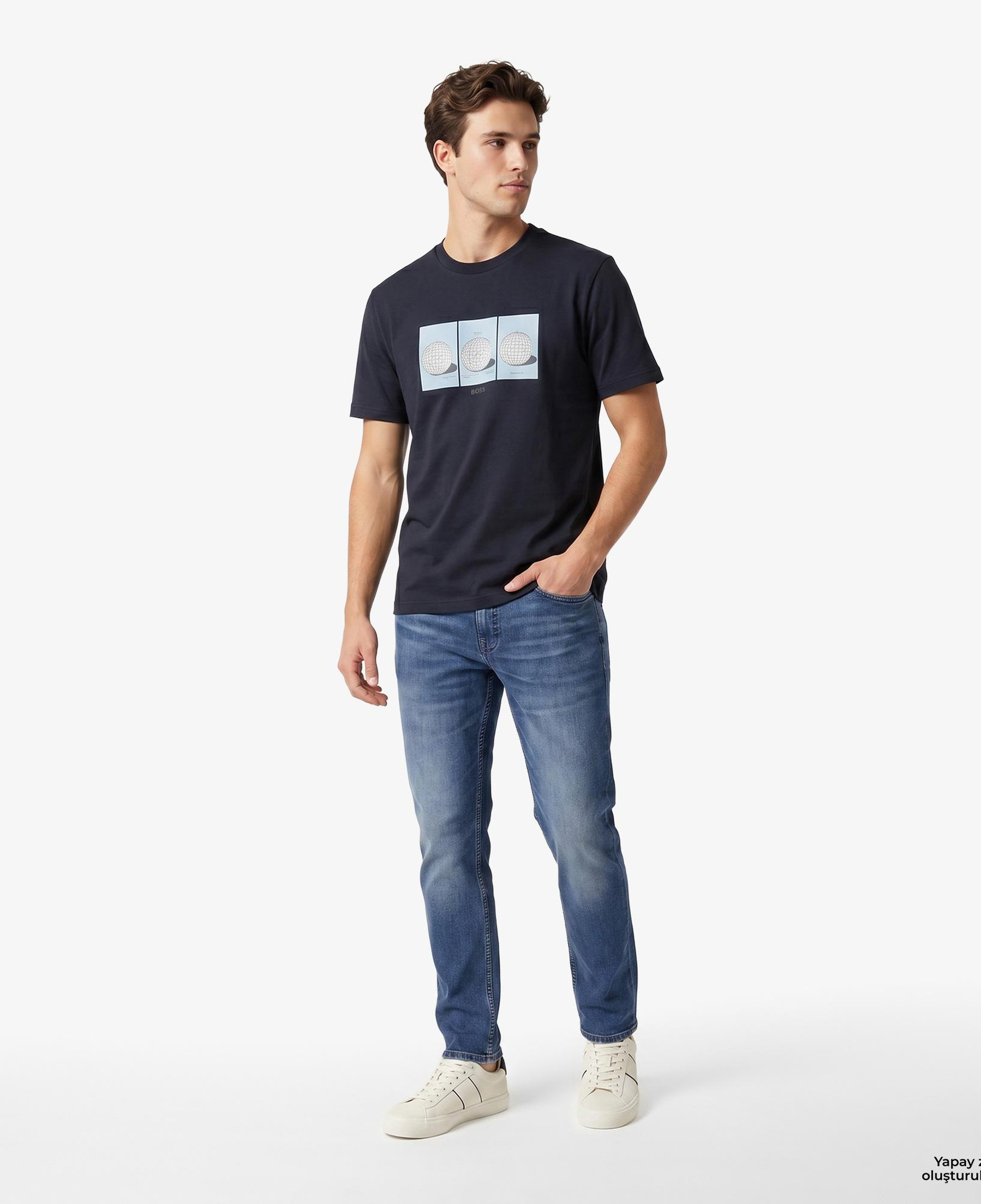 Boss Terrace Photo Erkek Lacivert T-Shirt