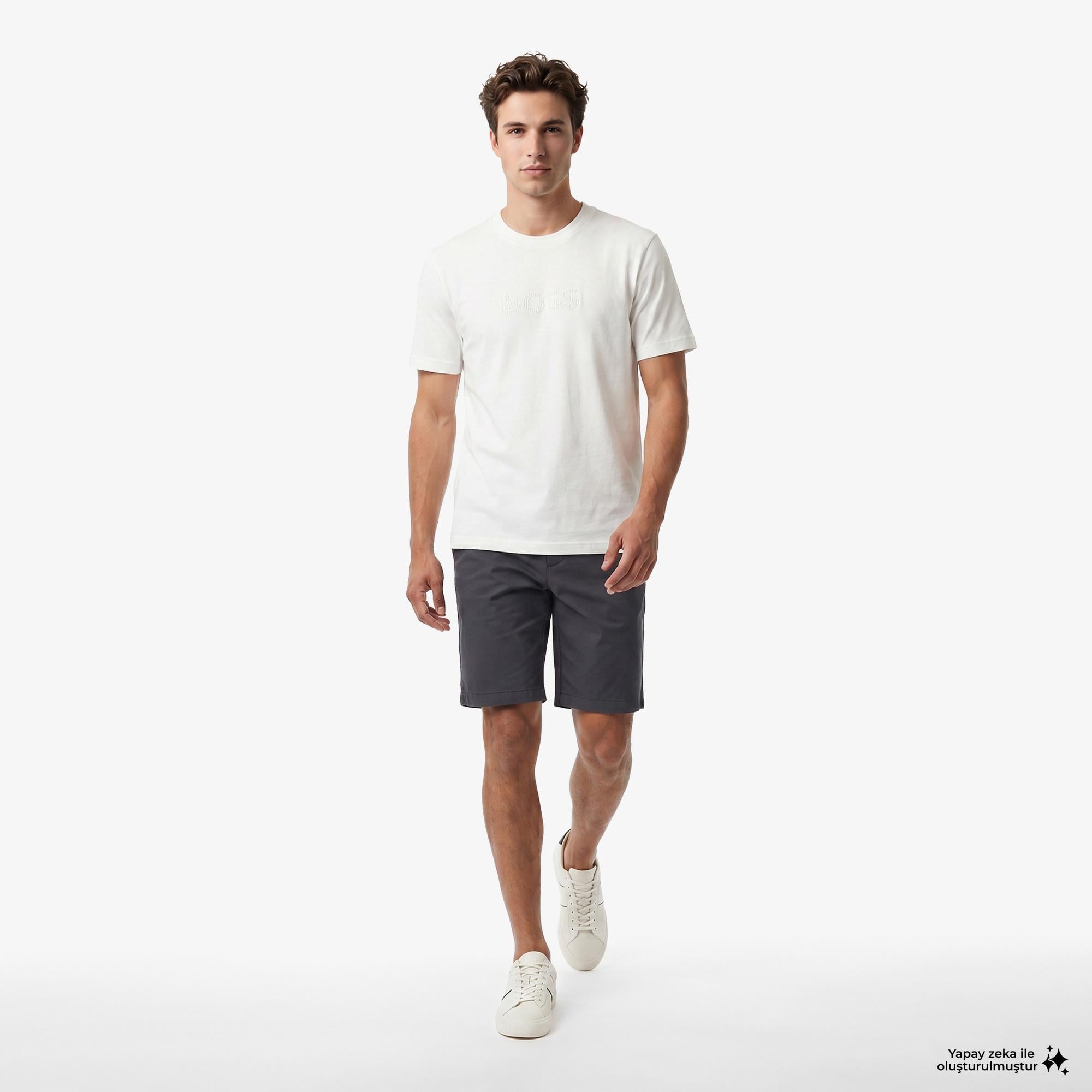 Boss Terrace Logo Erkek Beyaz T-Shirt