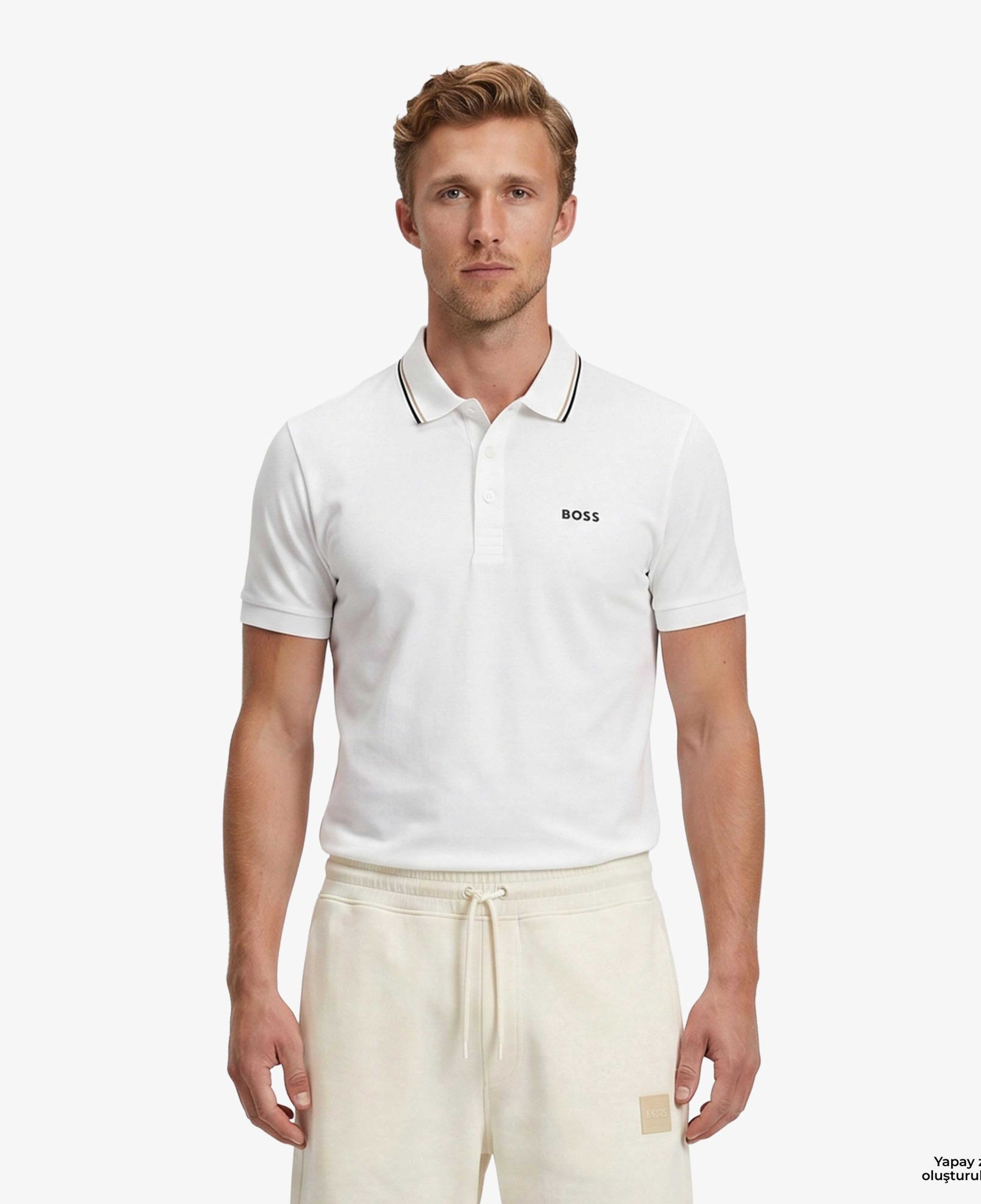 Boss Birdie Paule Erkek Beyaz Polo
