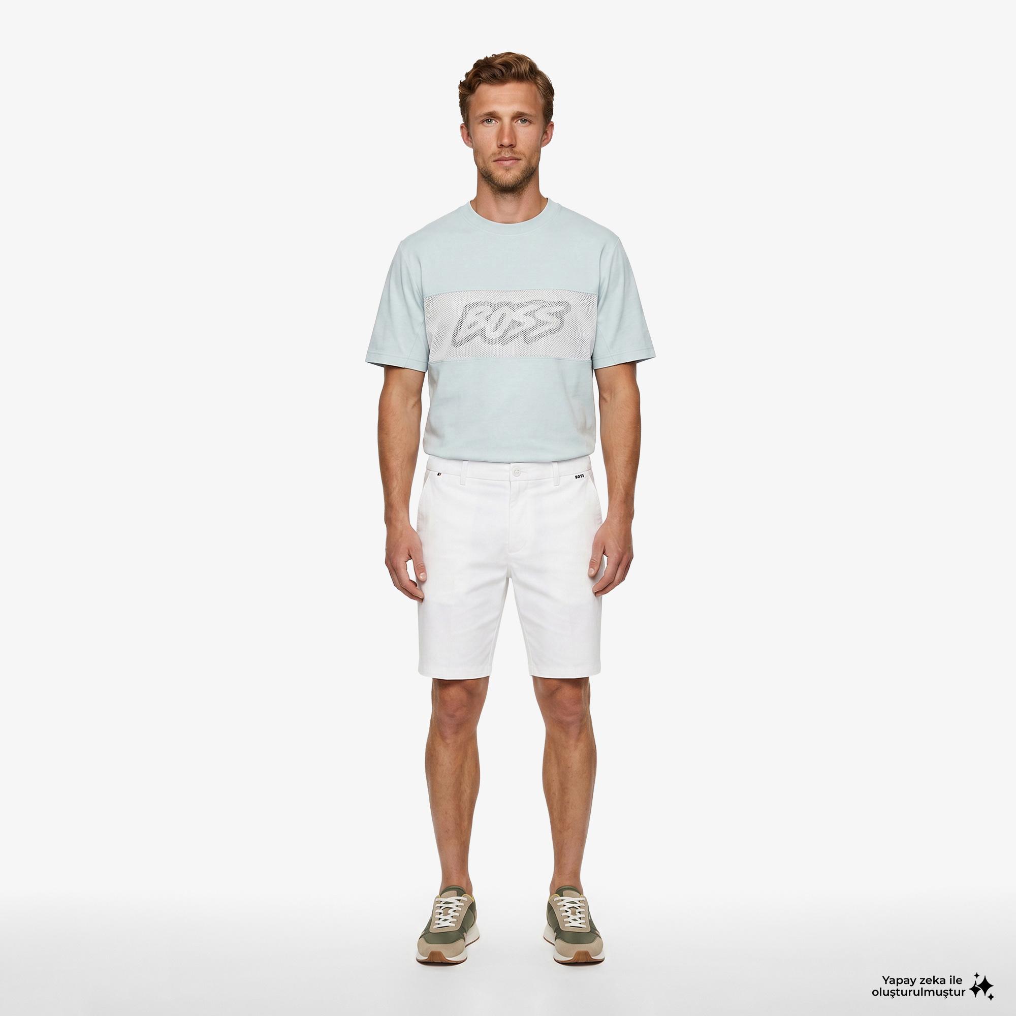 Boss Mesh Erkek Mavi T-Shirt