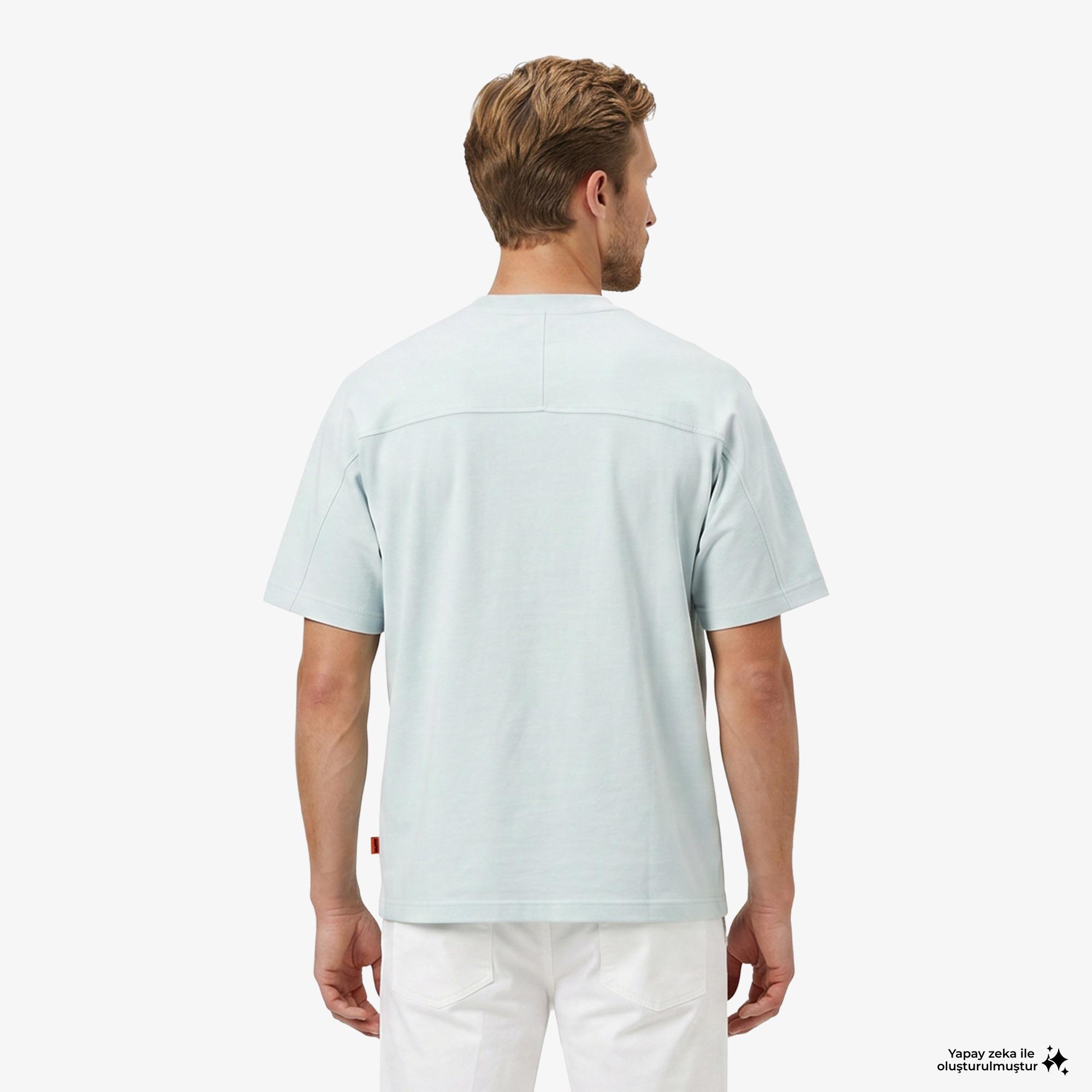 Boss Mesh Erkek Mavi T-Shirt