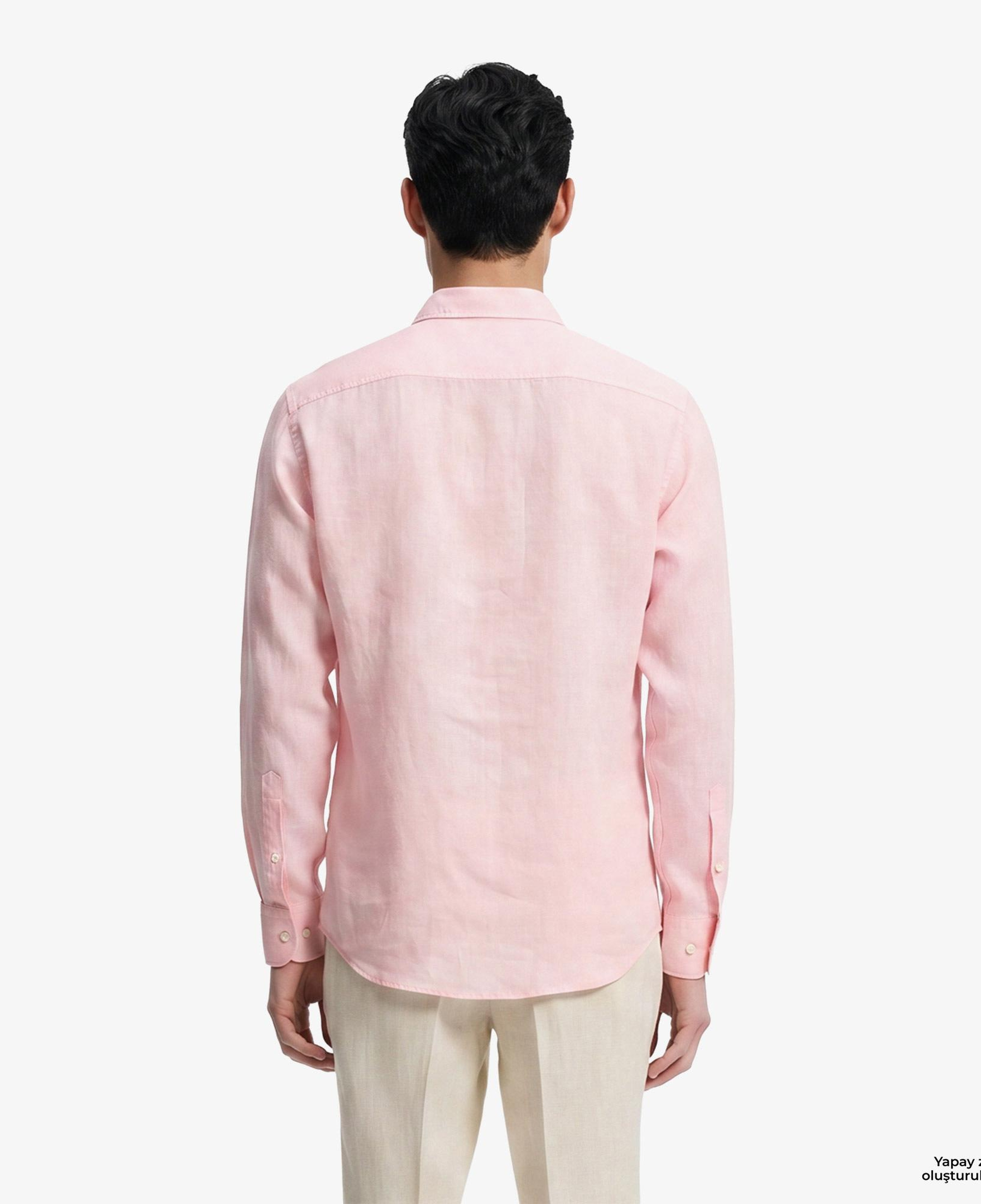 Boss Relegant Erkek Pembe Keten Gömlek