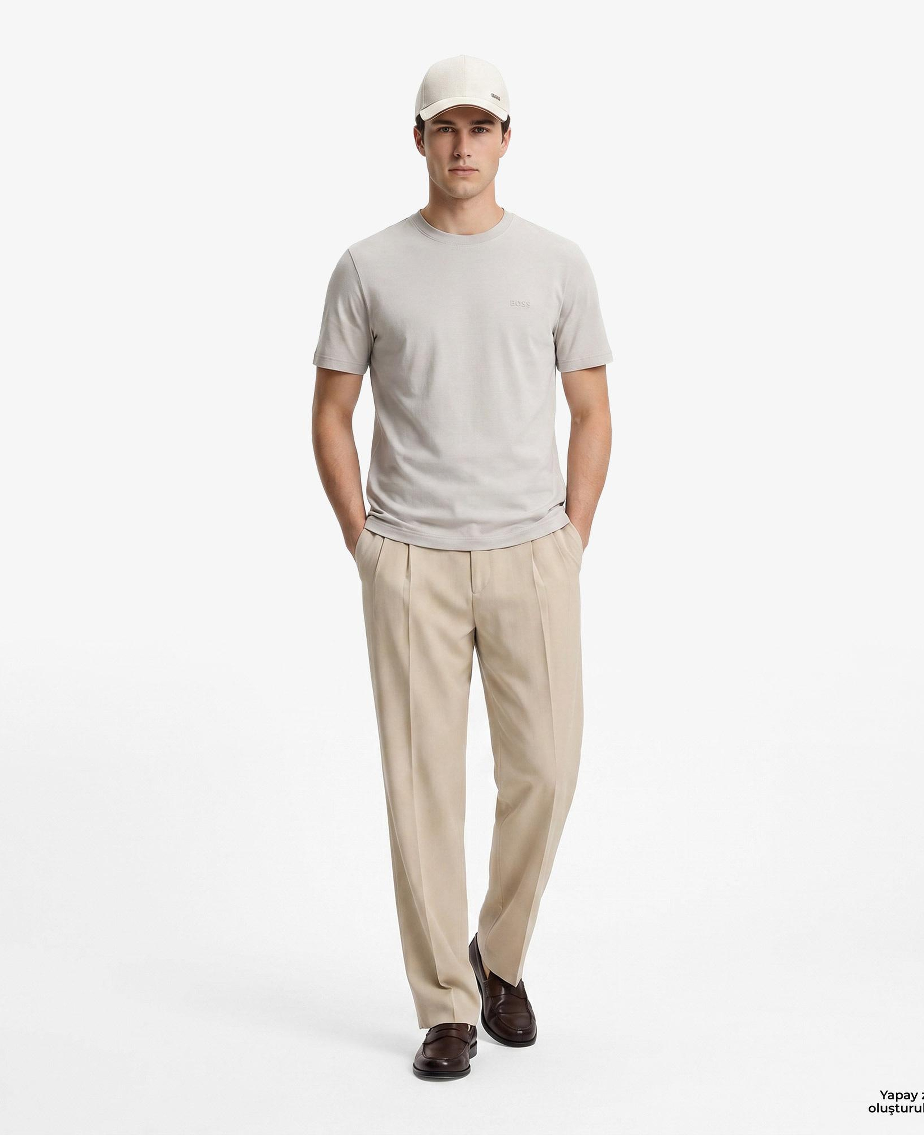 Boss Interlock Erkek Gri T-Shirt