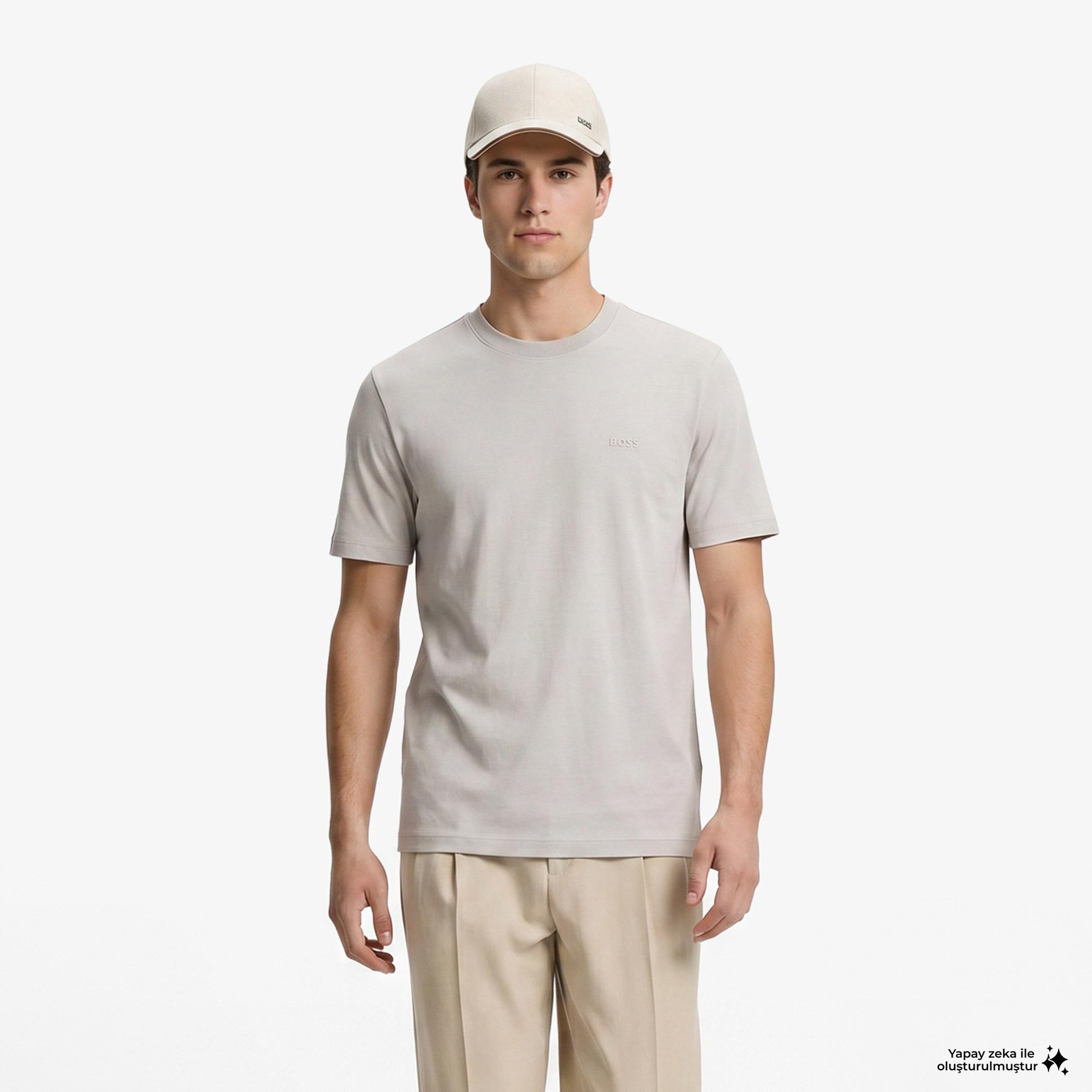 Boss Interlock Erkek Gri T-Shirt