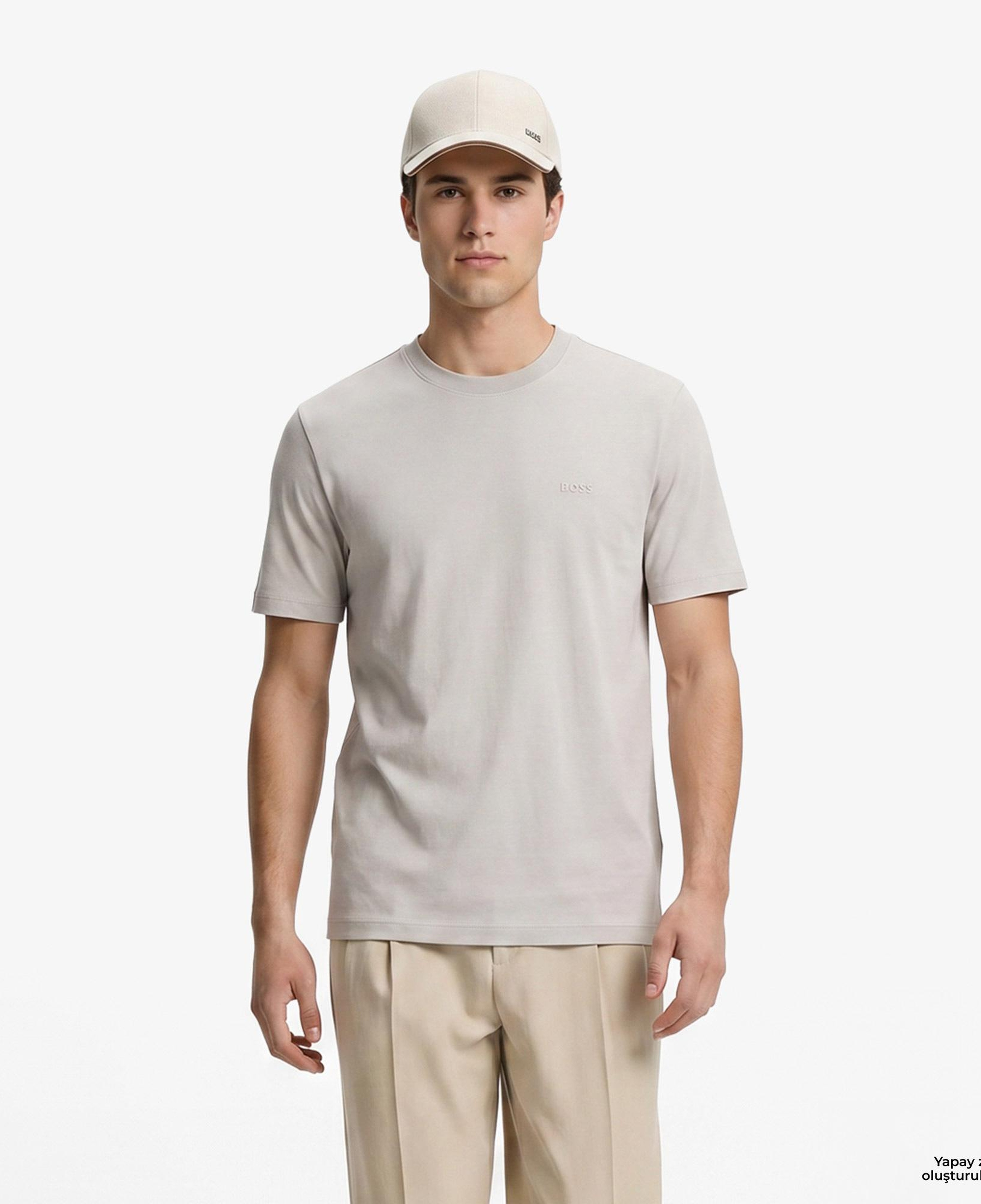 Boss Interlock Erkek Gri T-Shirt