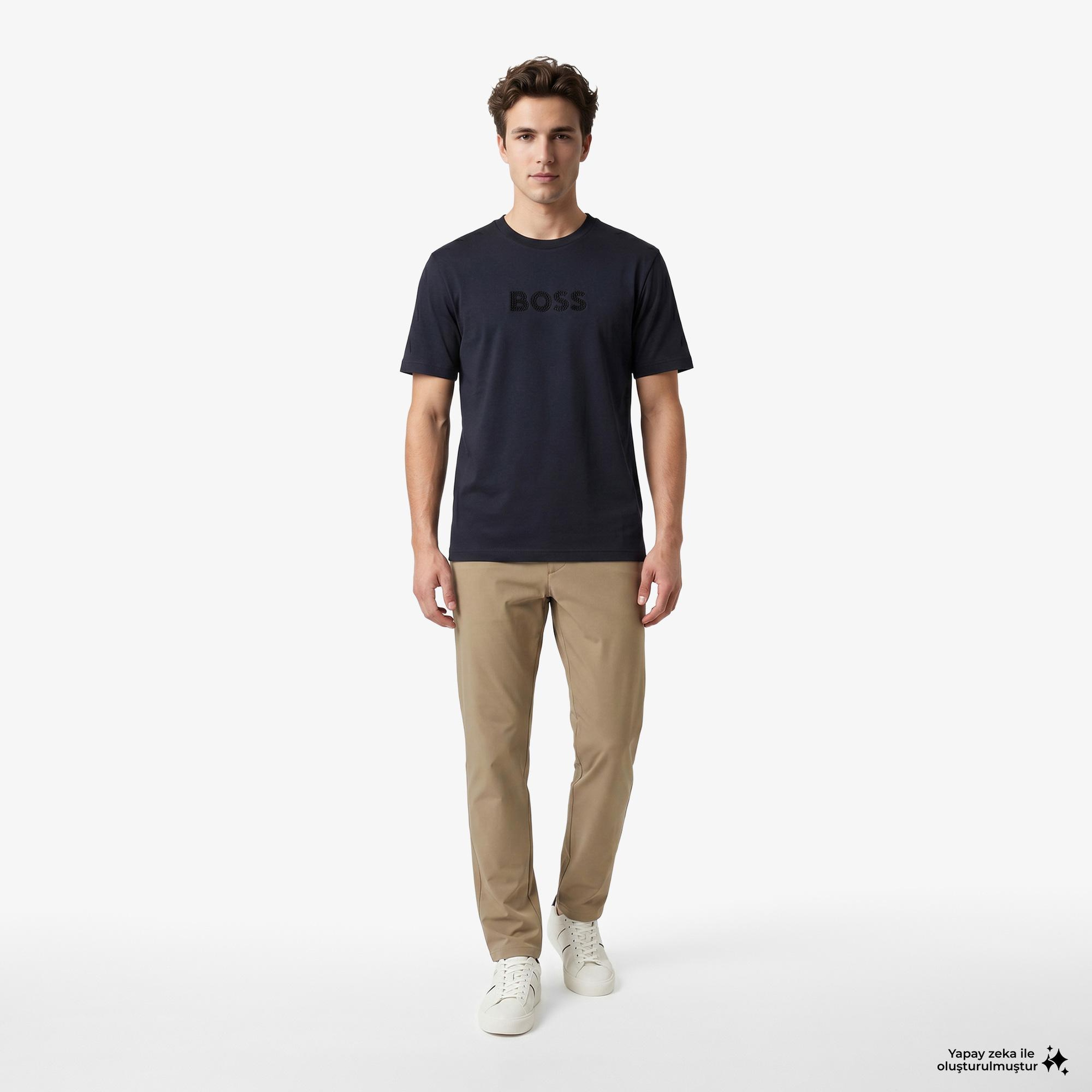 Boss Terrace Logo Erkek Lacivert T-Shirt