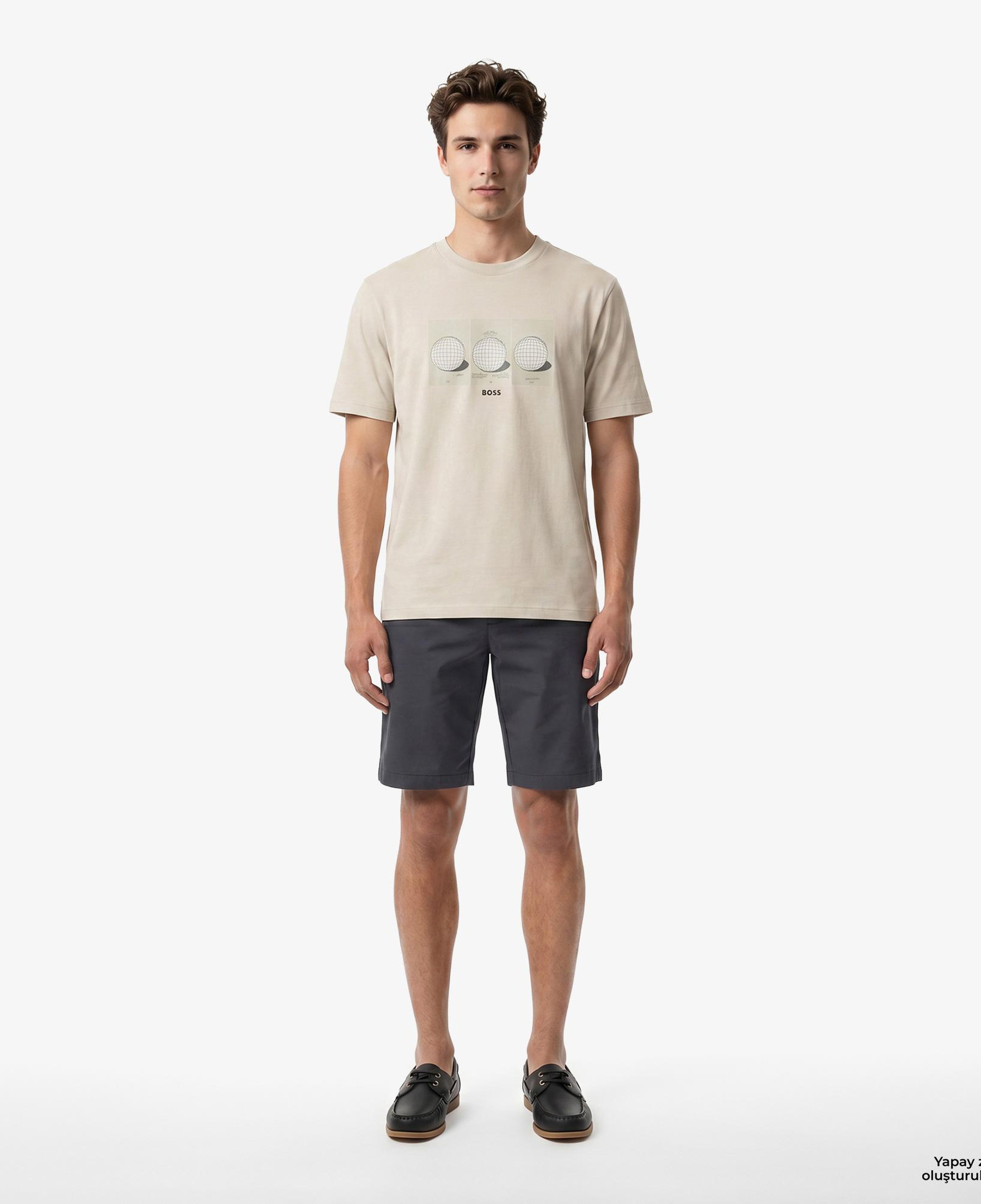 Boss Terrace Photo Erkek Bej T-Shirt