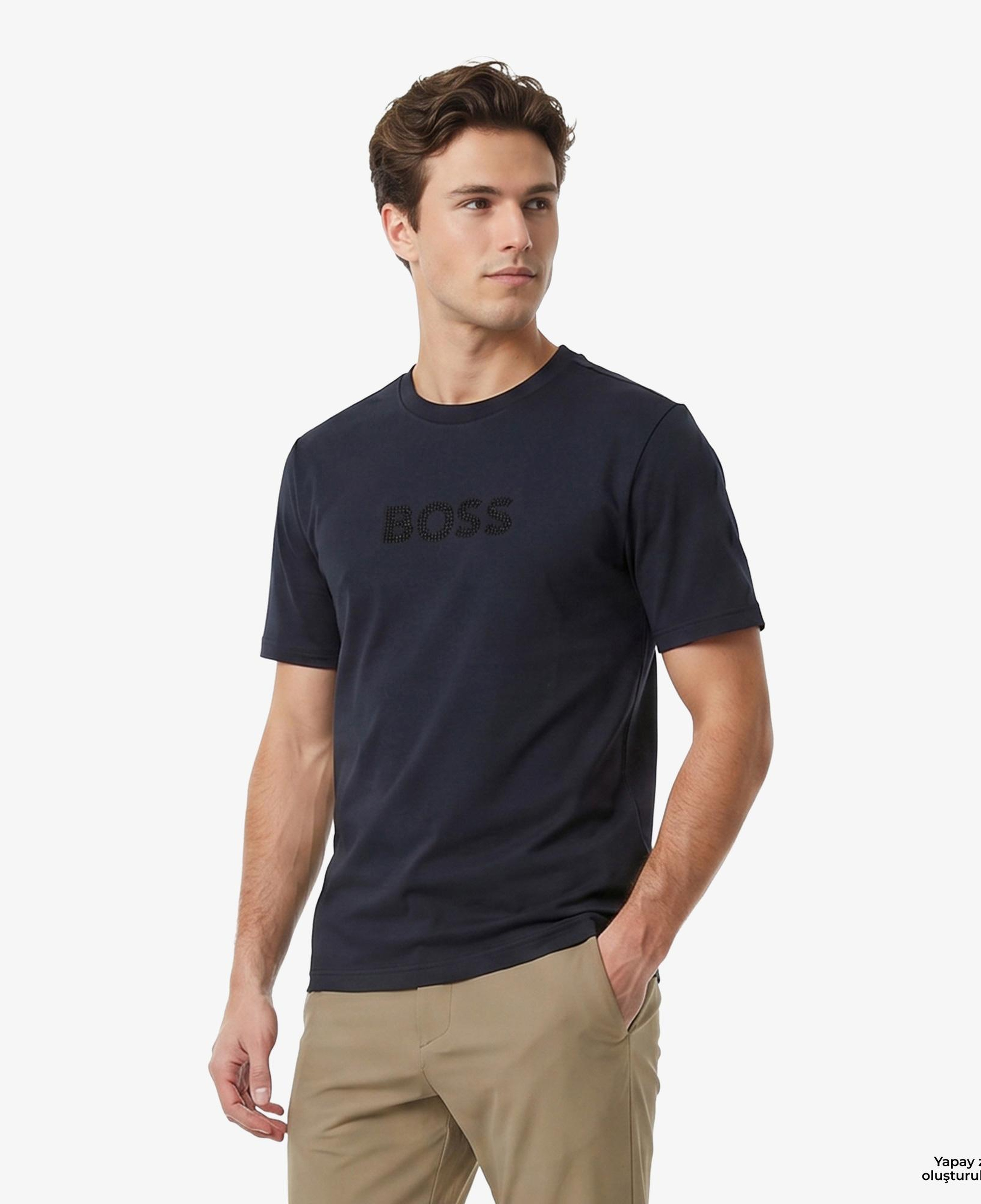 Boss Terrace Logo Erkek Lacivert T-Shirt