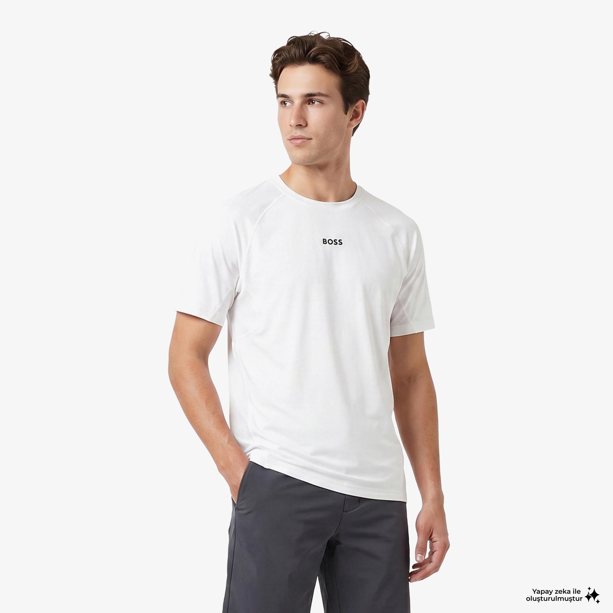 Boss Active Erkek Beyaz T-Shirt