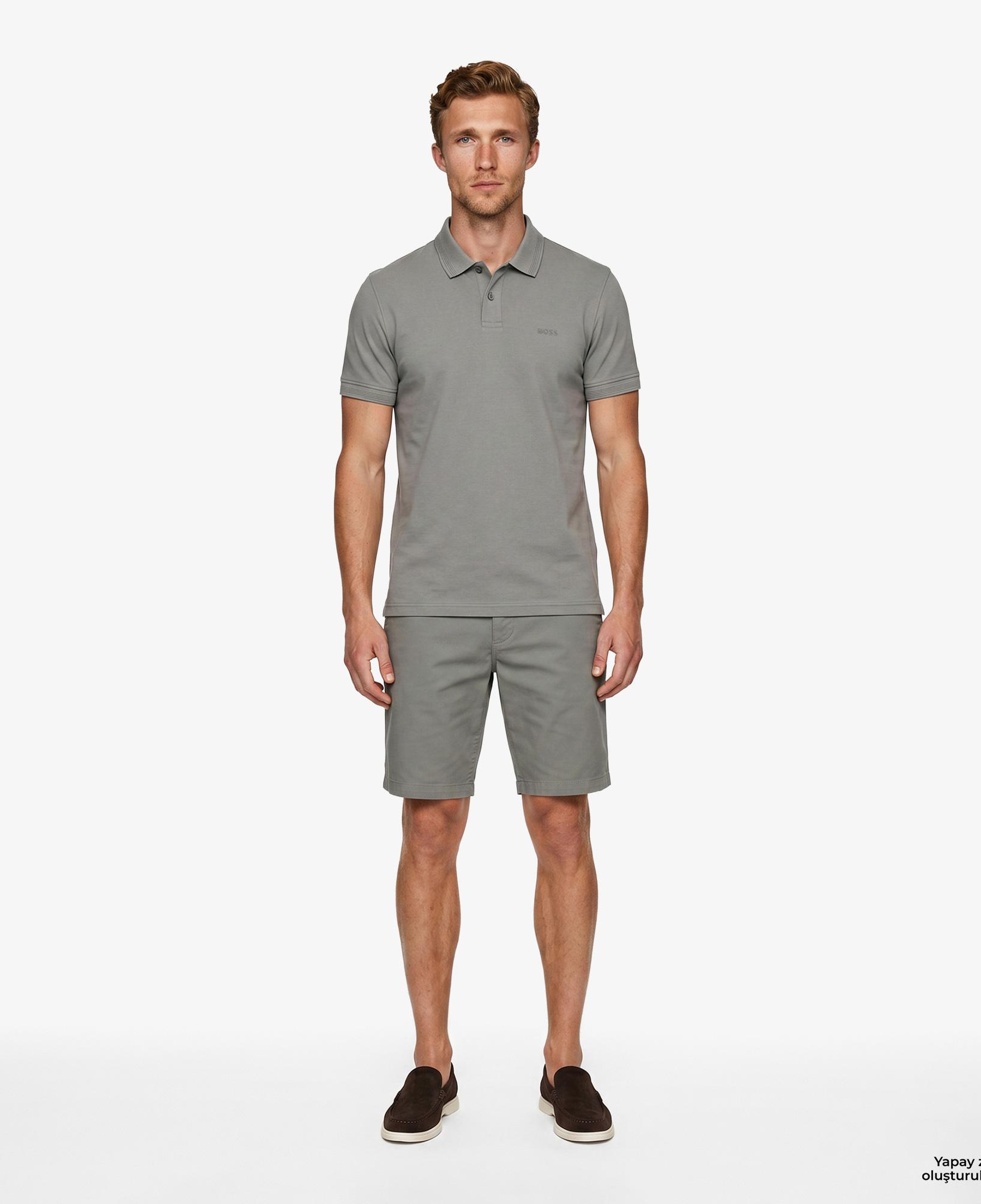 Boss Interlock Erkek Gri Polo