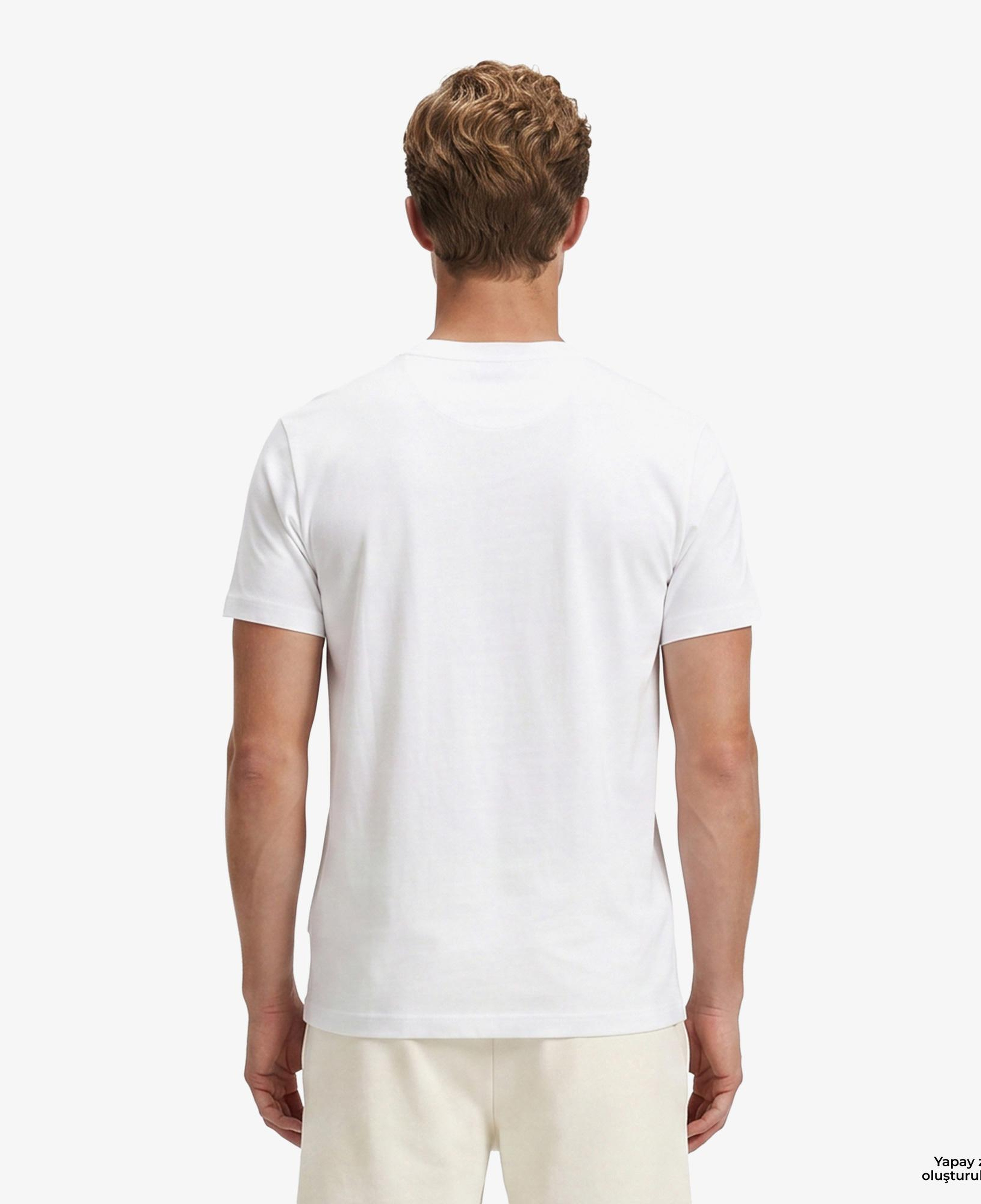 Boss Globe Logo Pattern Erkek Beyaz T-Shirt