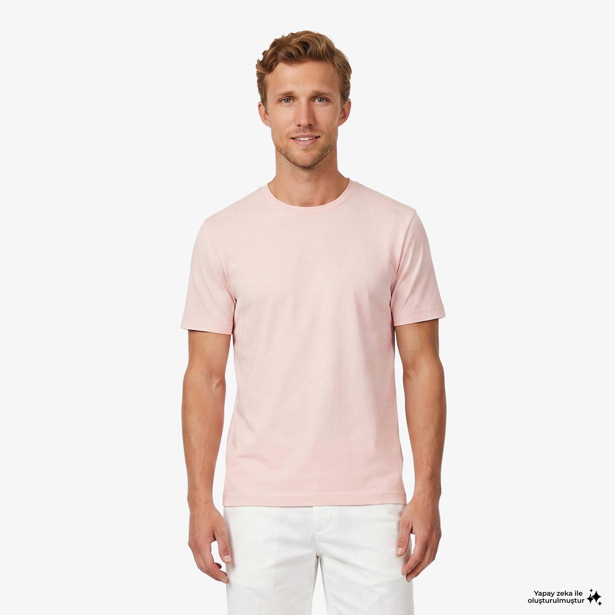 Boss Tchup Erkek Pembe T-Shirt