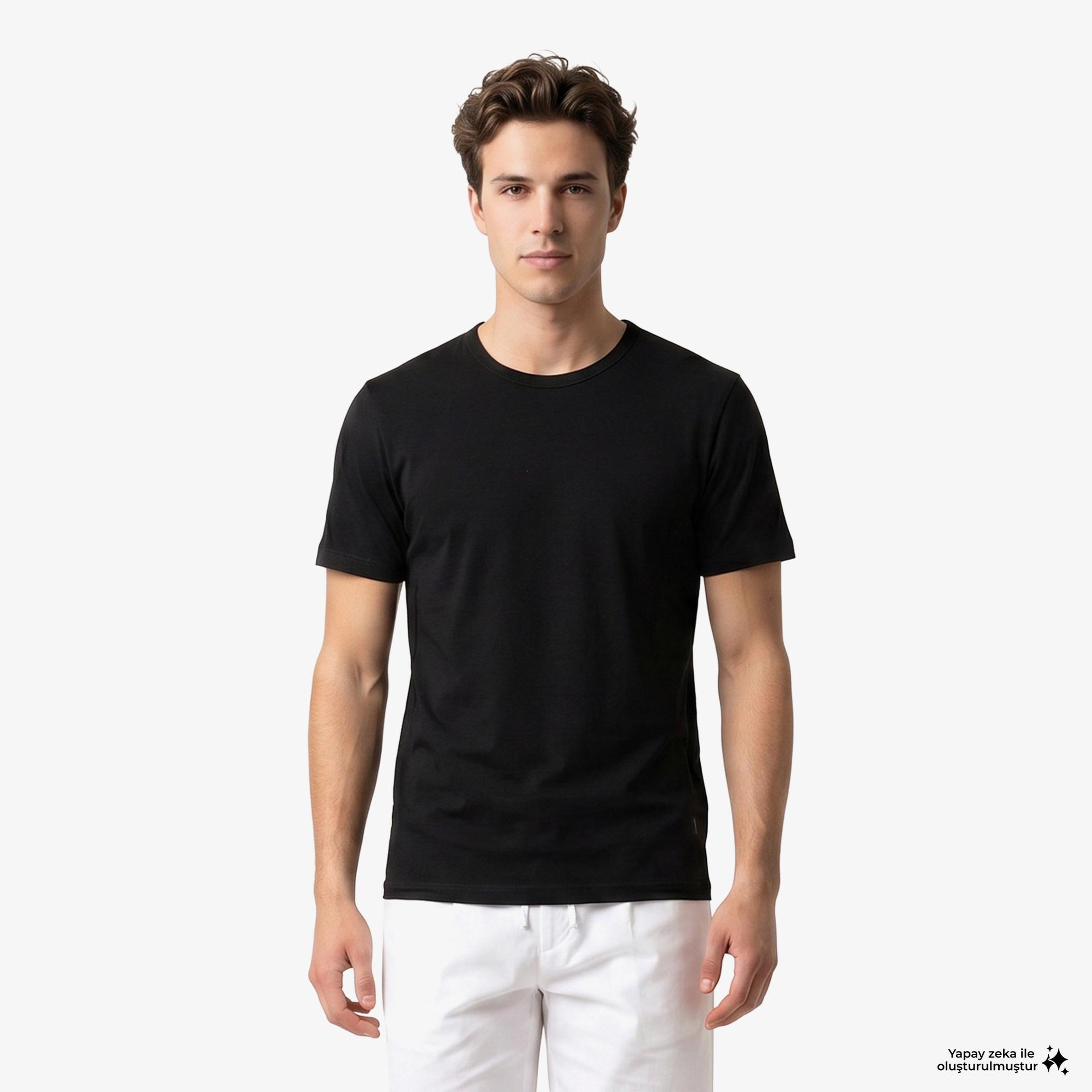 Boss 2'li Modern Erkek Siyah T-Shirt