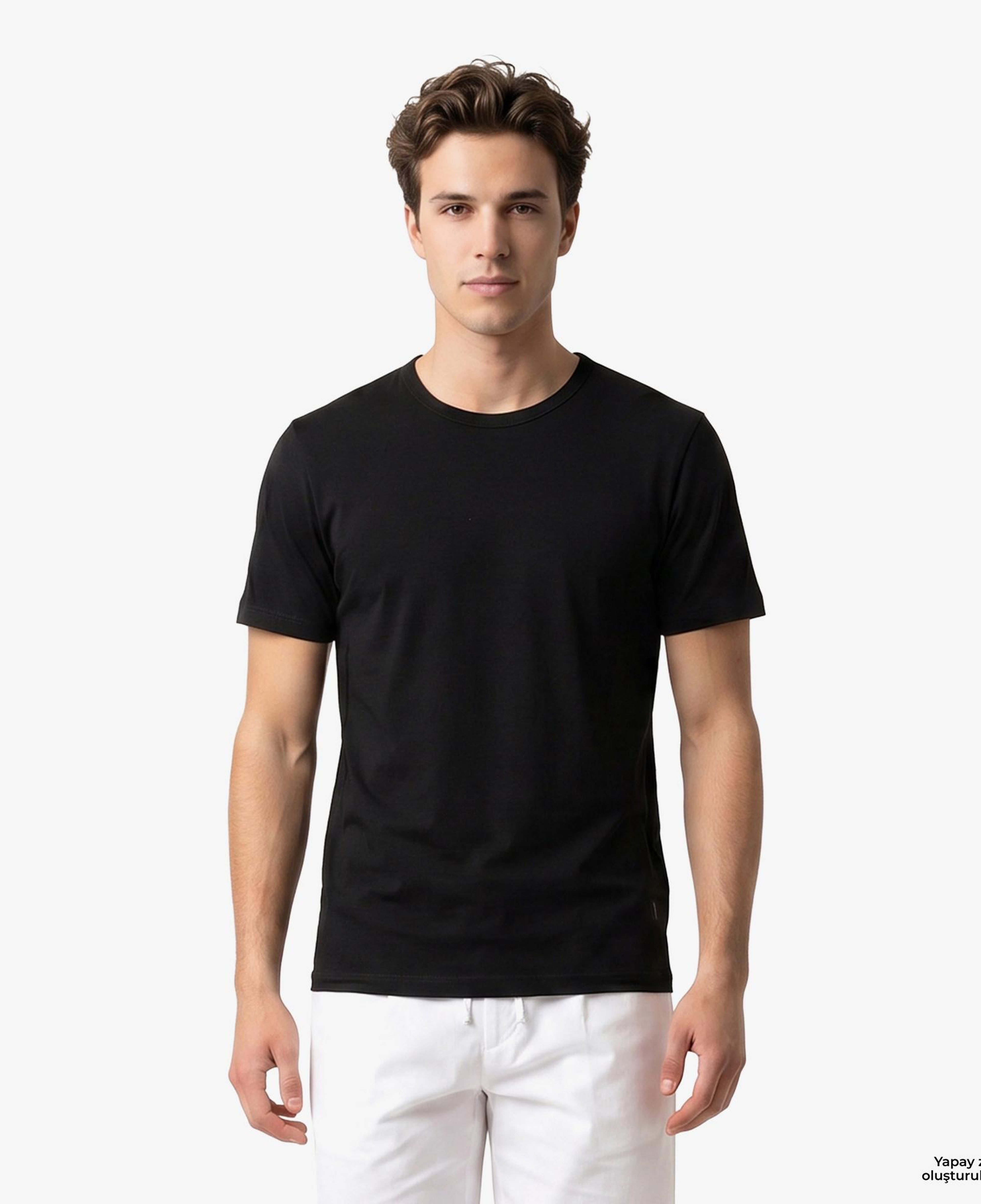 Boss 2'li Modern Erkek Siyah T-Shirt