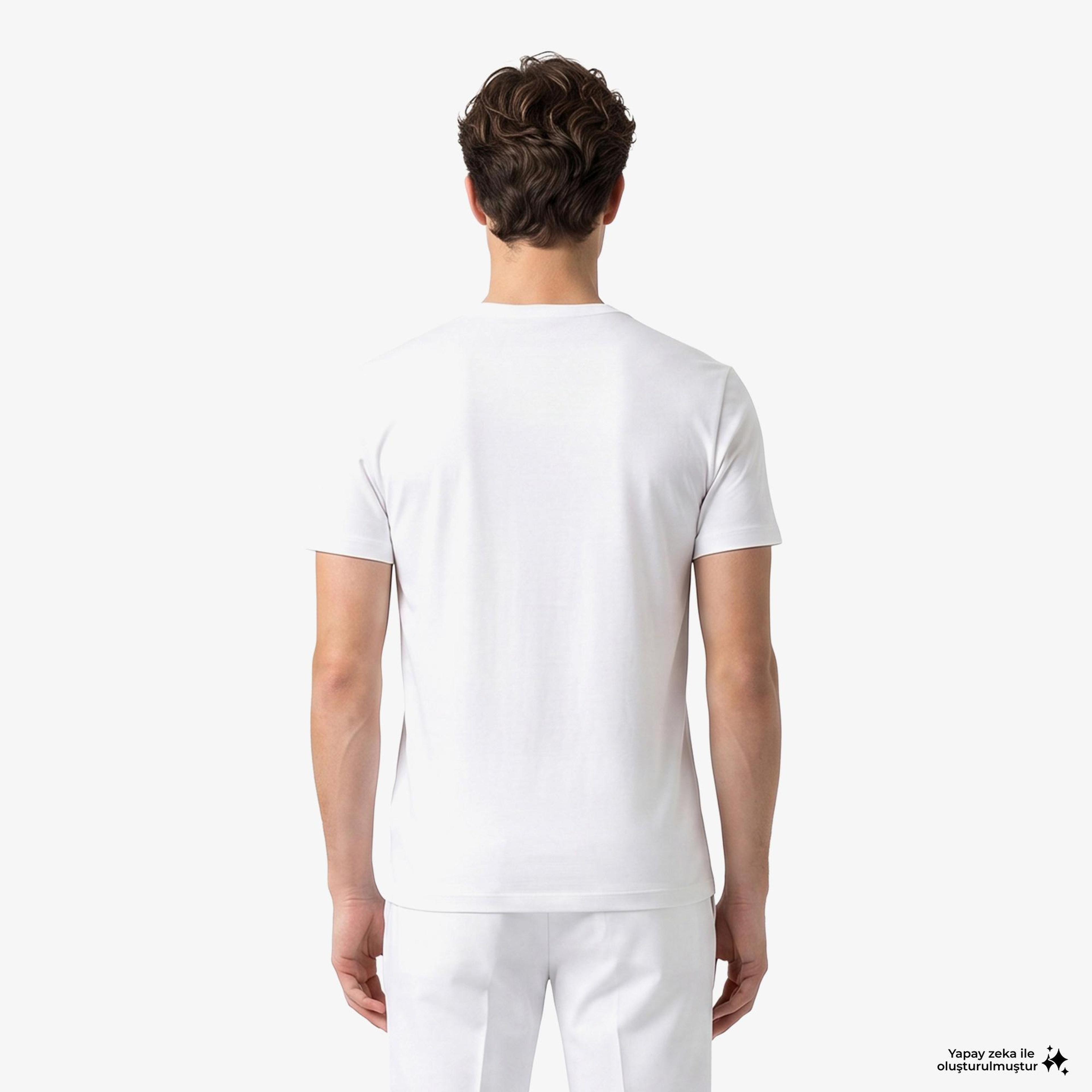 Boss 2'li Modern Erkek Beyaz T-Shirt