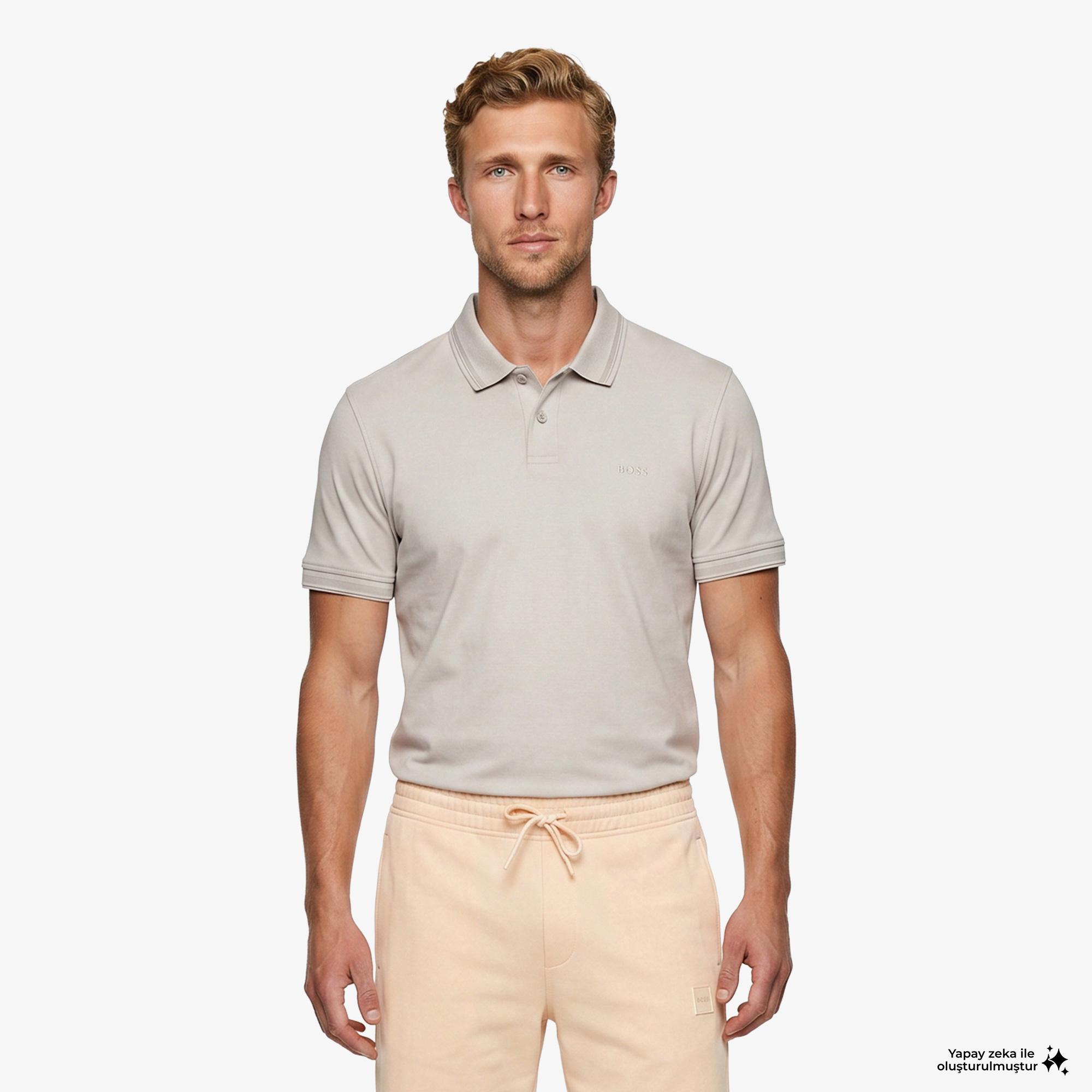 Boss Interlock Erkek Gri Polo
