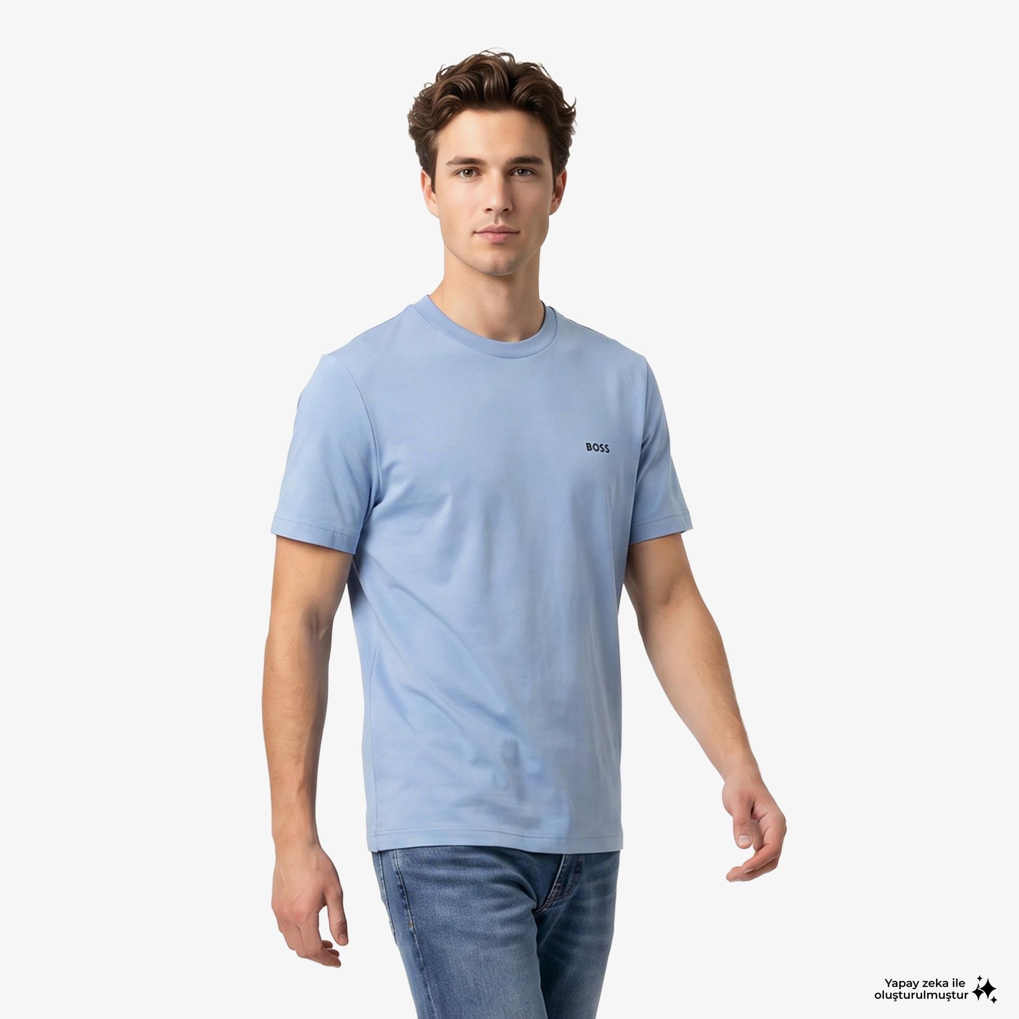 Boss Erkek Mavi T-Shirt