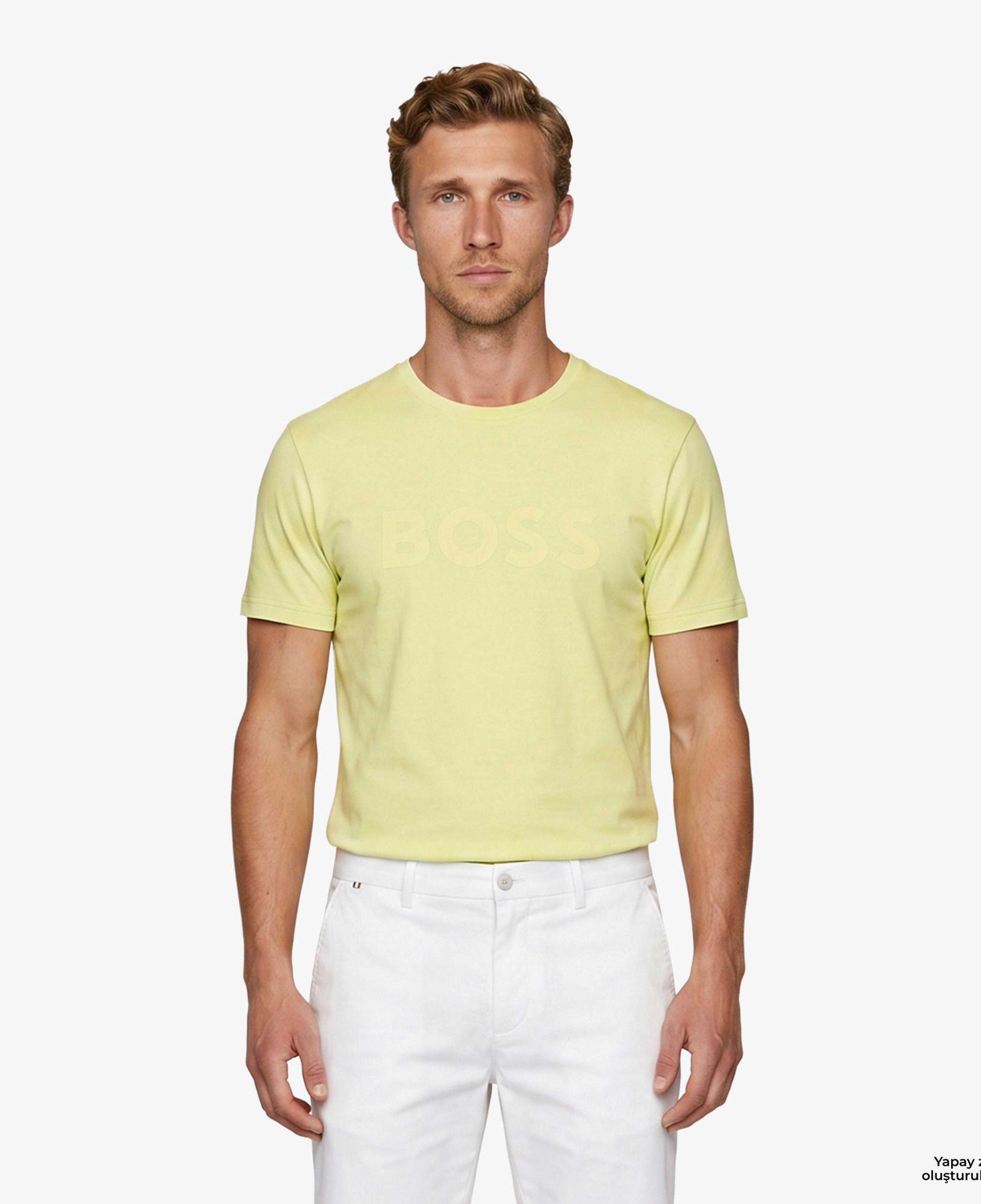 Boss Thinking Erkek Bej T-Shirt