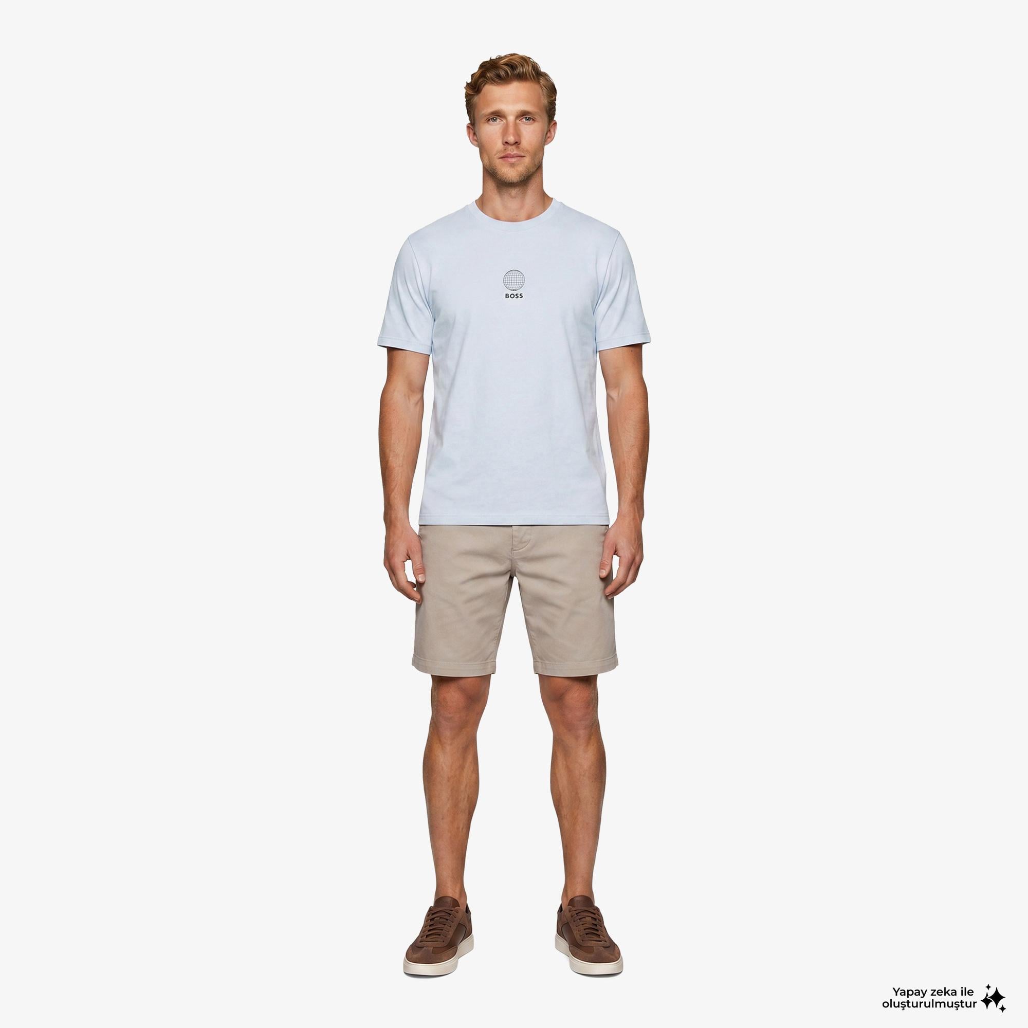 Boss Terrace Graphic Erkek Mavi T-Shirt