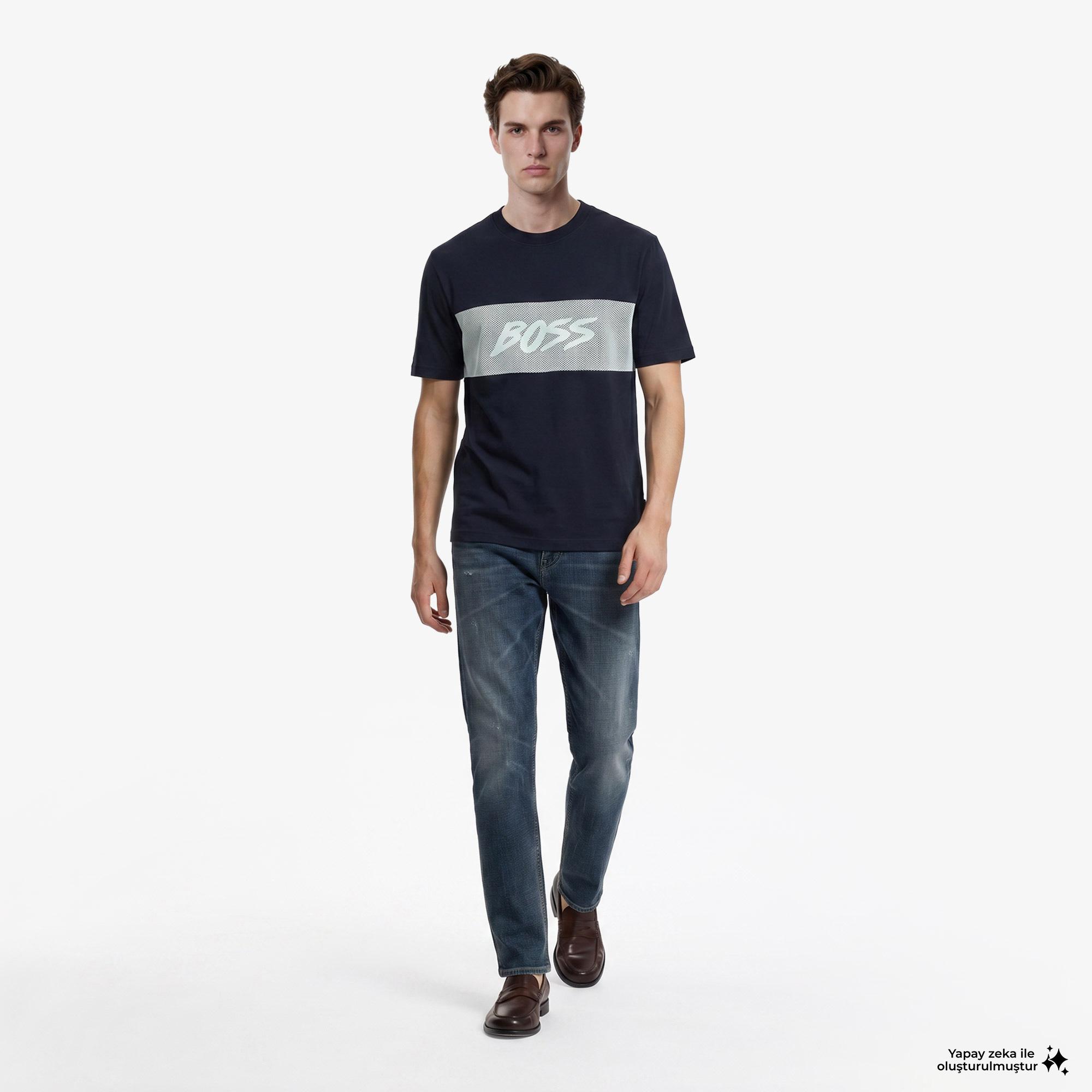 Boss Mesh Erkek Lacivert T-Shirt
