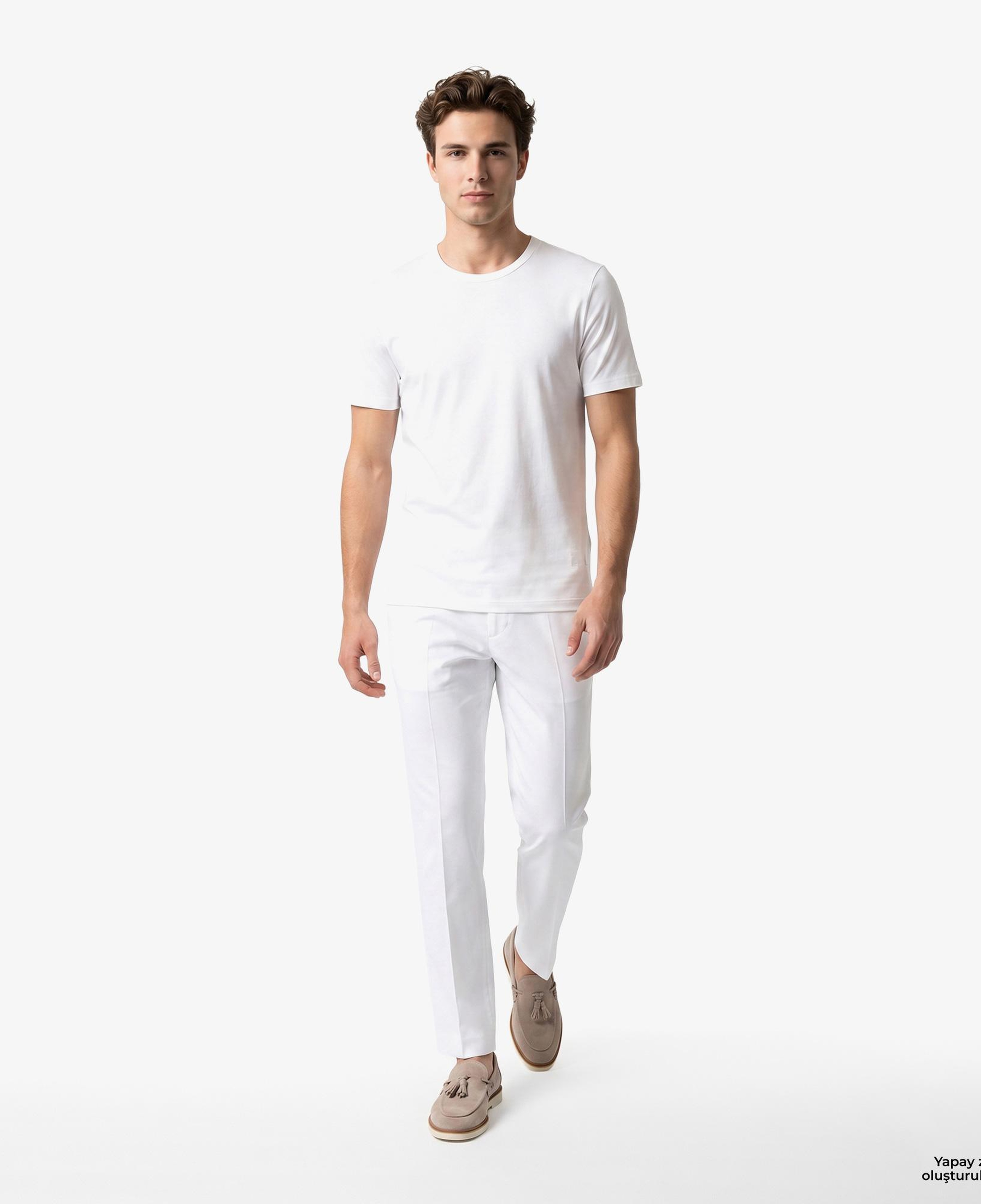 Boss 2'li Modern Erkek Beyaz T-Shirt