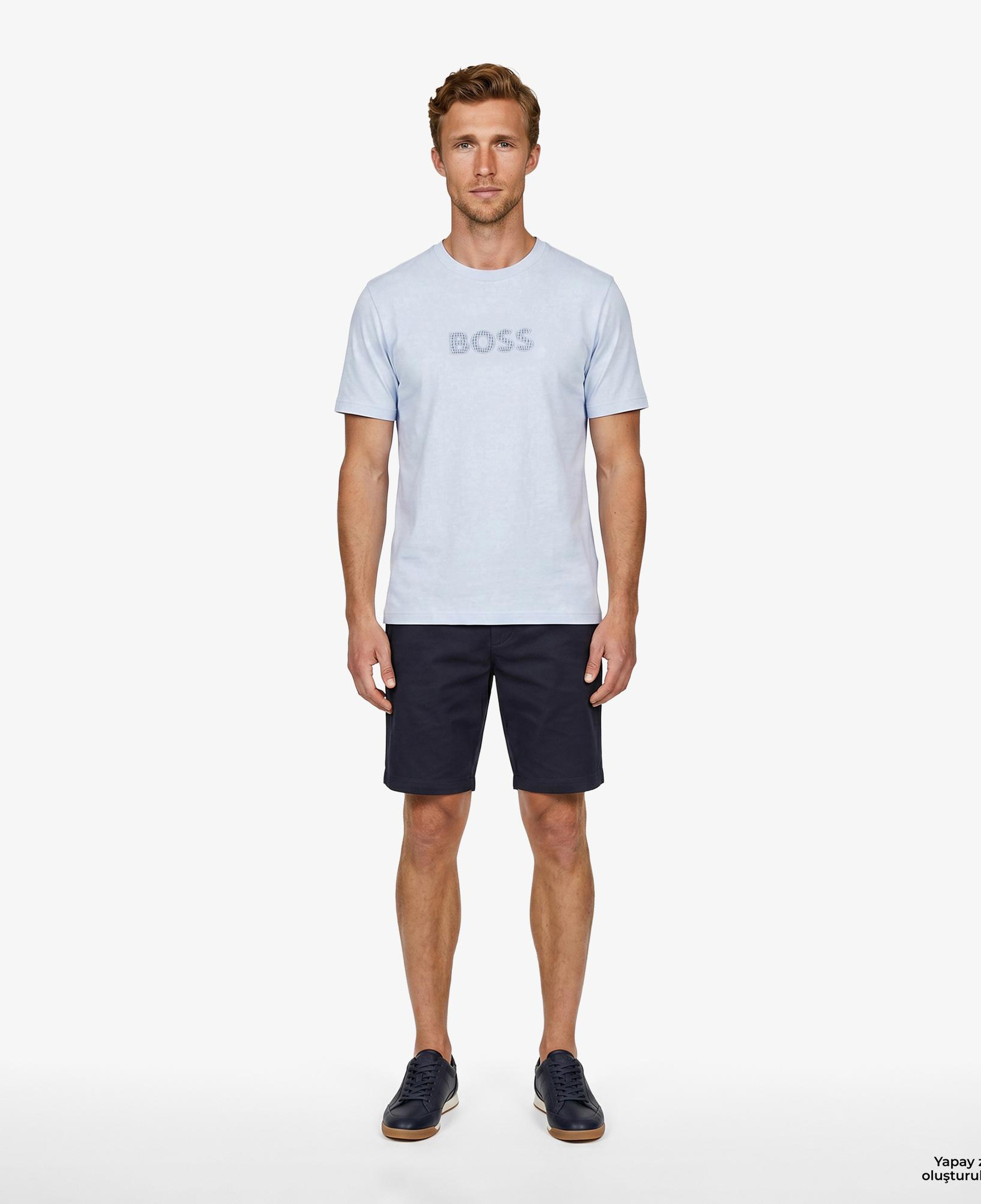 Boss Terrace Logo Erkek Mavi T-Shirt