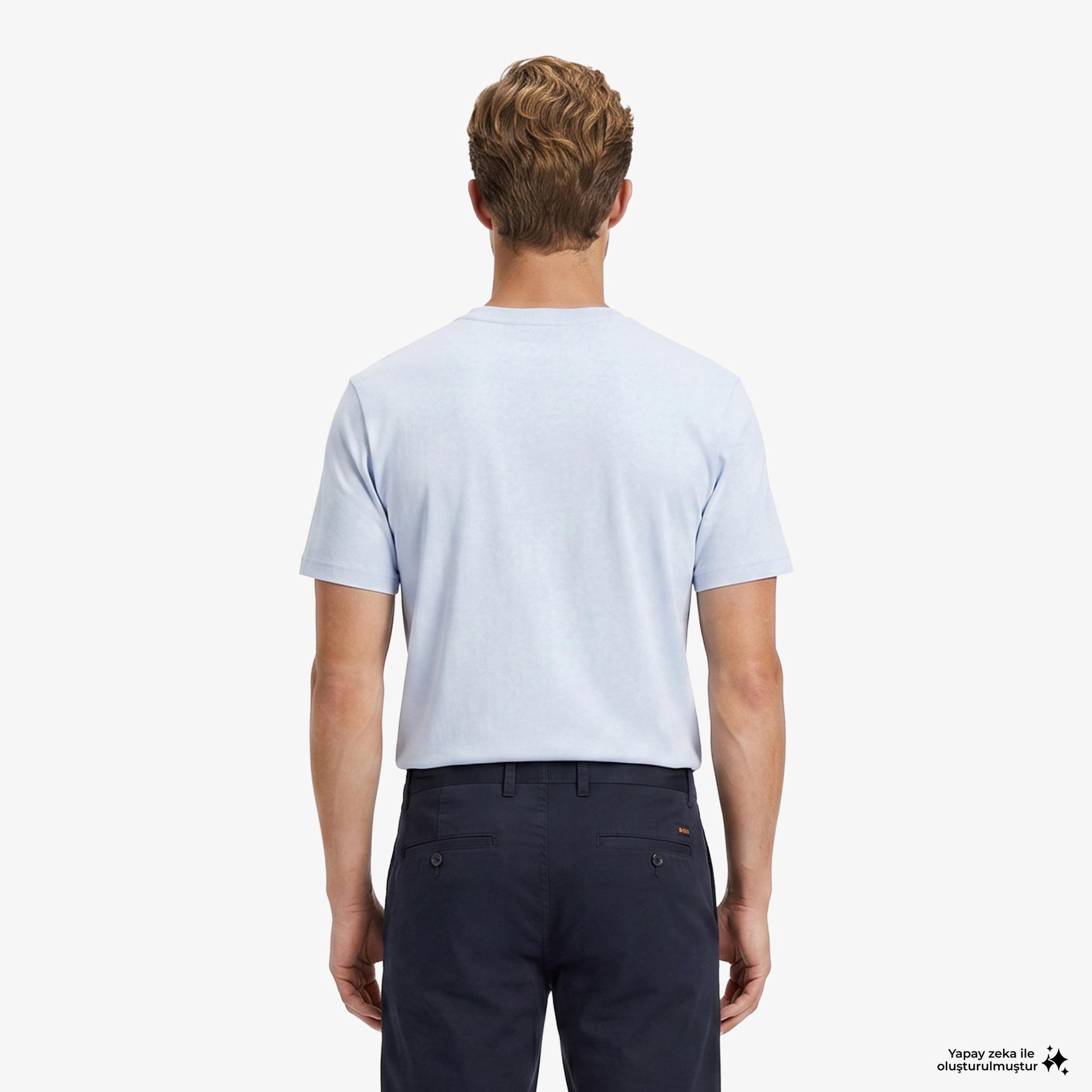 Boss Terrace Logo Erkek Mavi T-Shirt