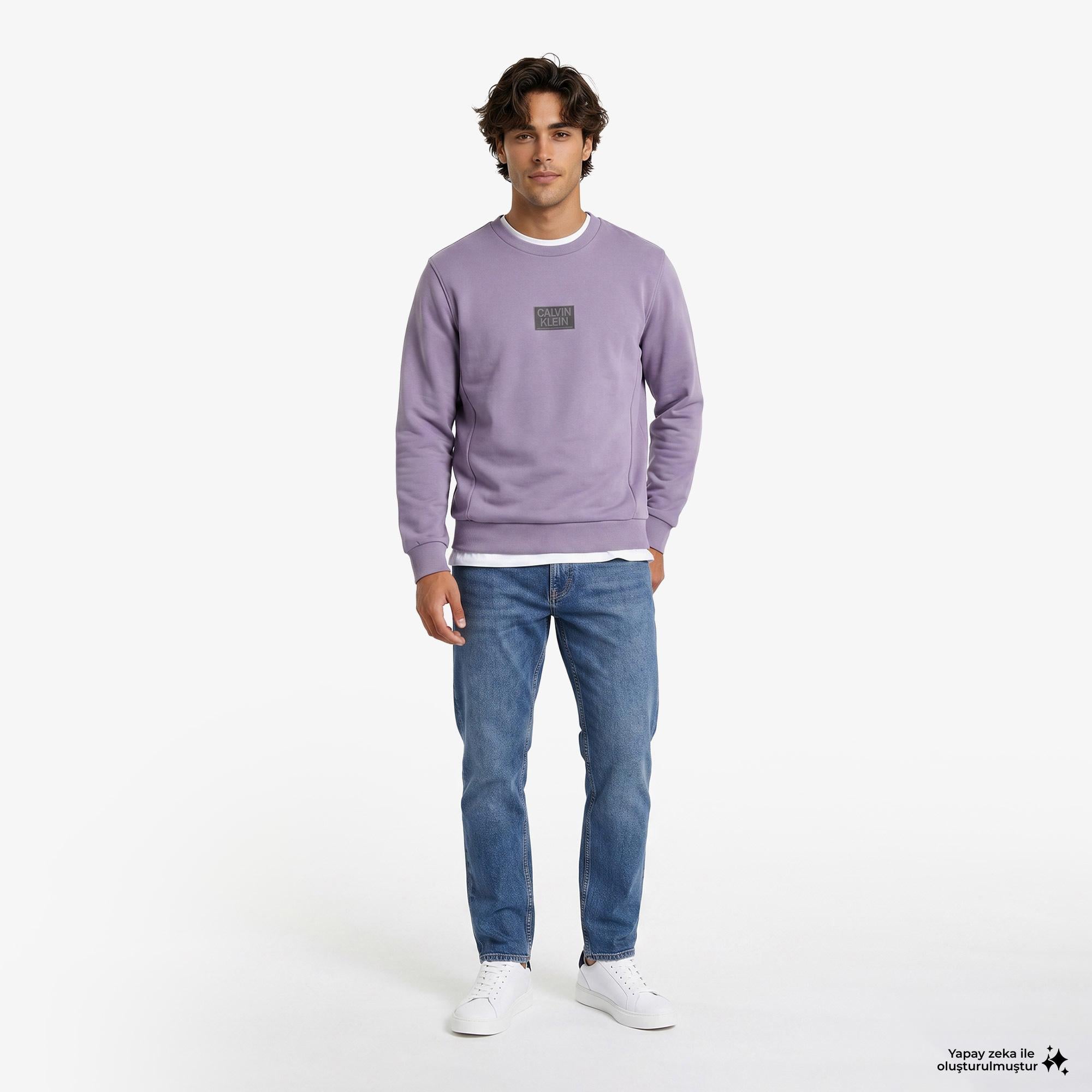 Calvin Klein Erkek Mor Sweatshirt