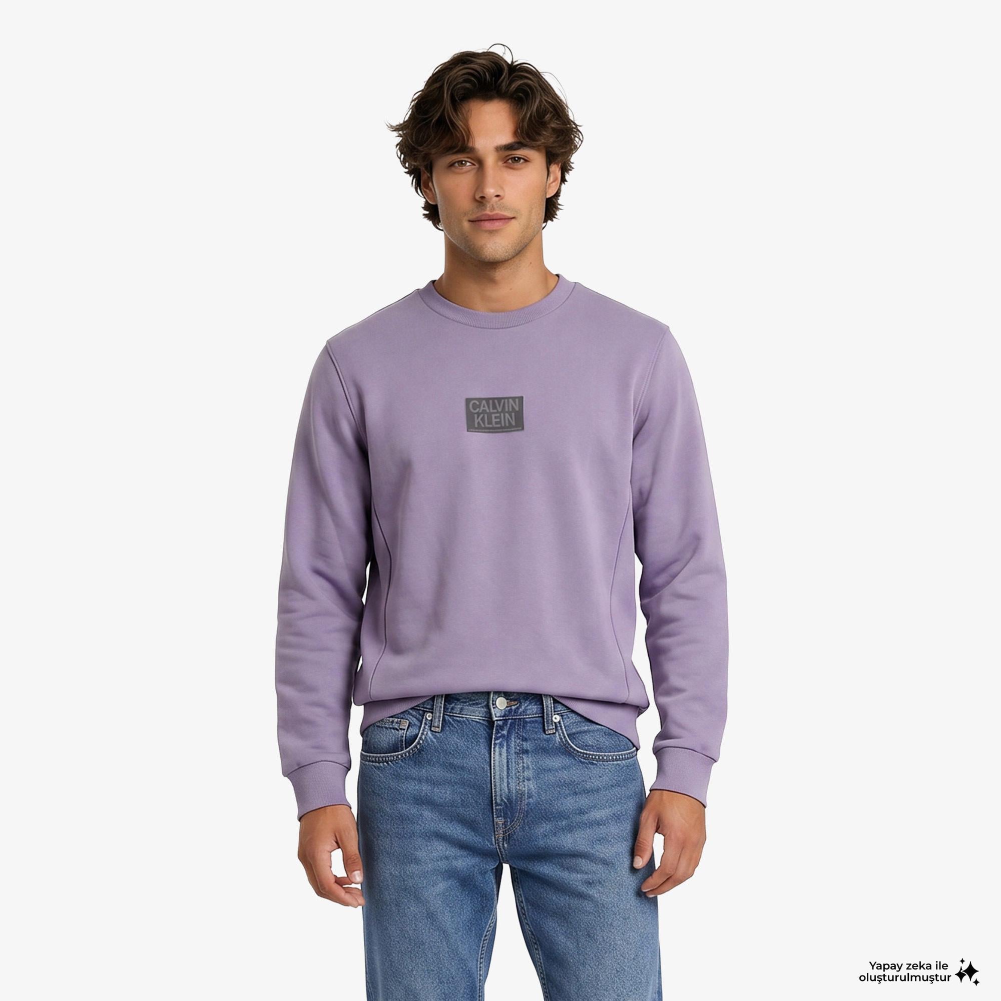 Calvin Klein Erkek Mor Sweatshirt