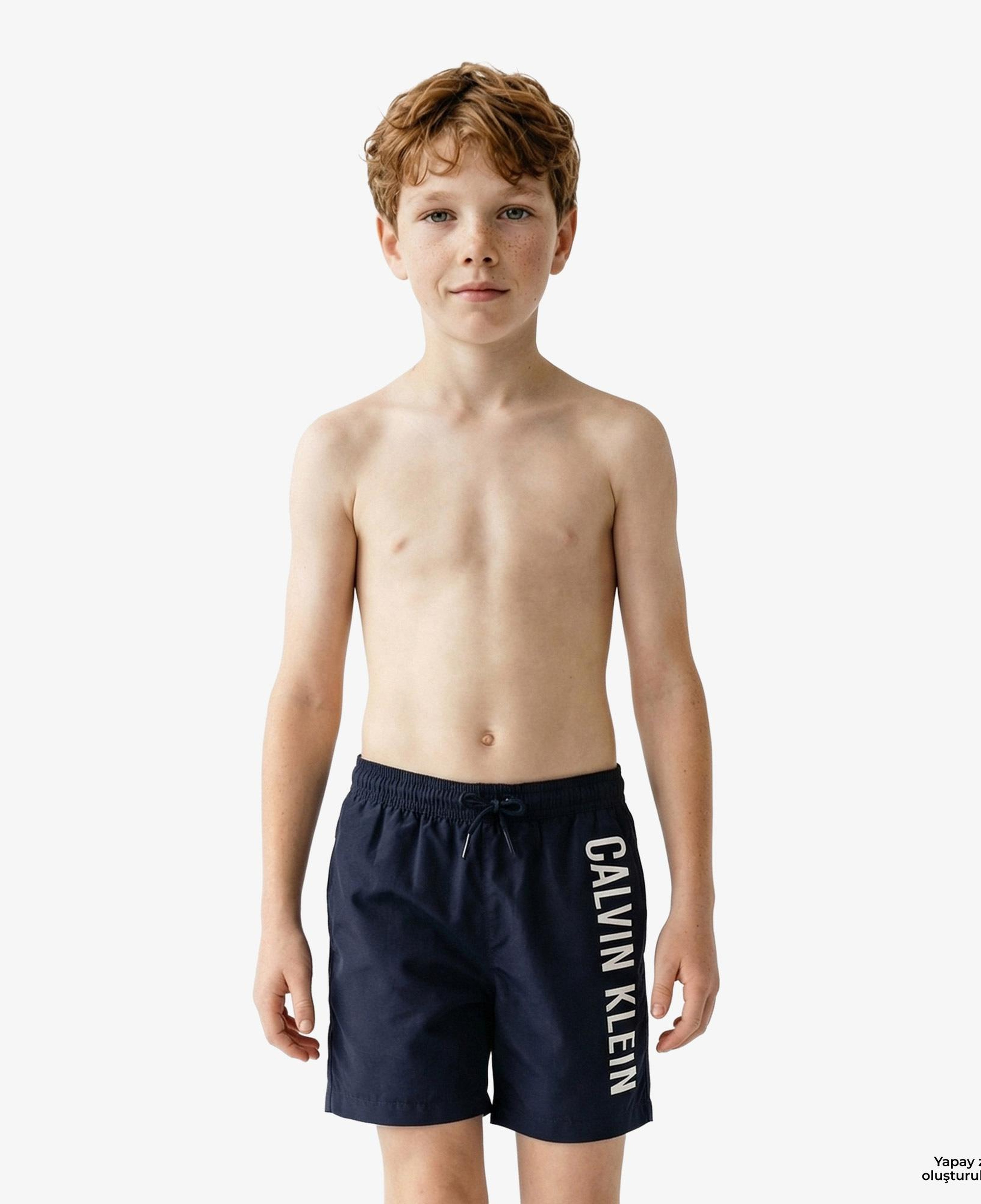 Calvin Klein Medium Drawstring Çocuk Mavi Deniz Şortu