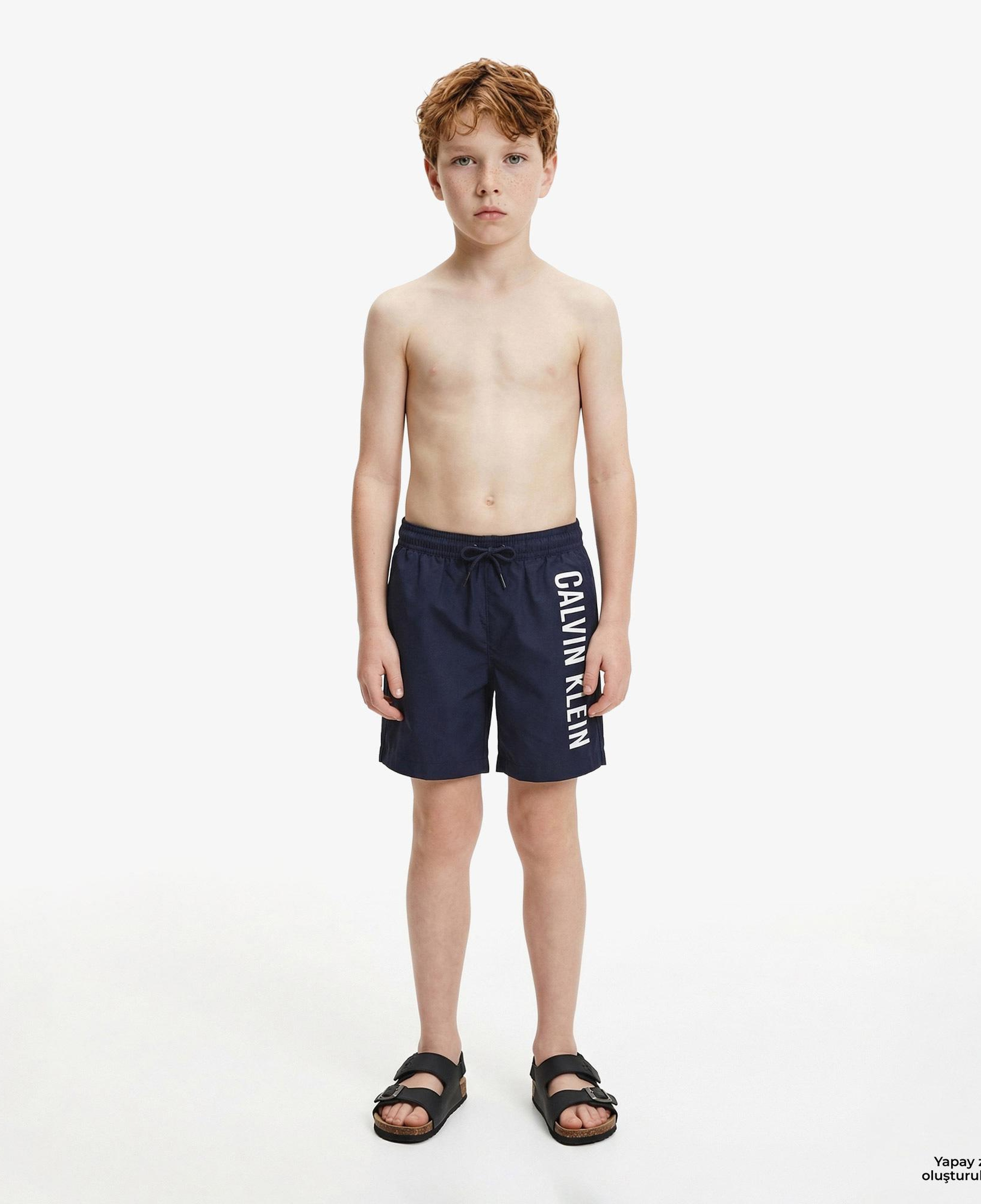 Calvin Klein Medium Drawstring Çocuk Mavi Deniz Şortu