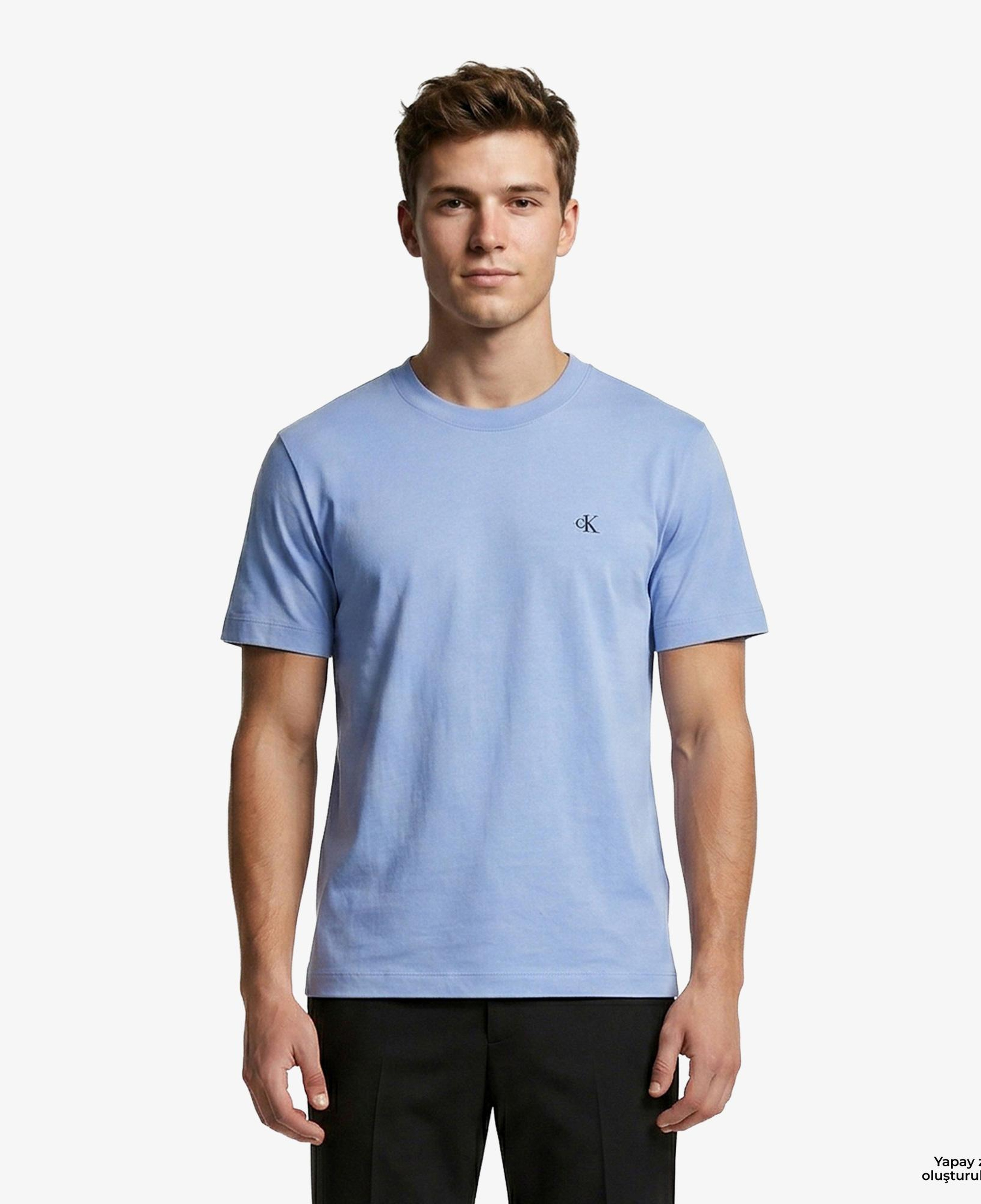 Calvin Klein Easy Monogram Erkek Mavi T-Shirt