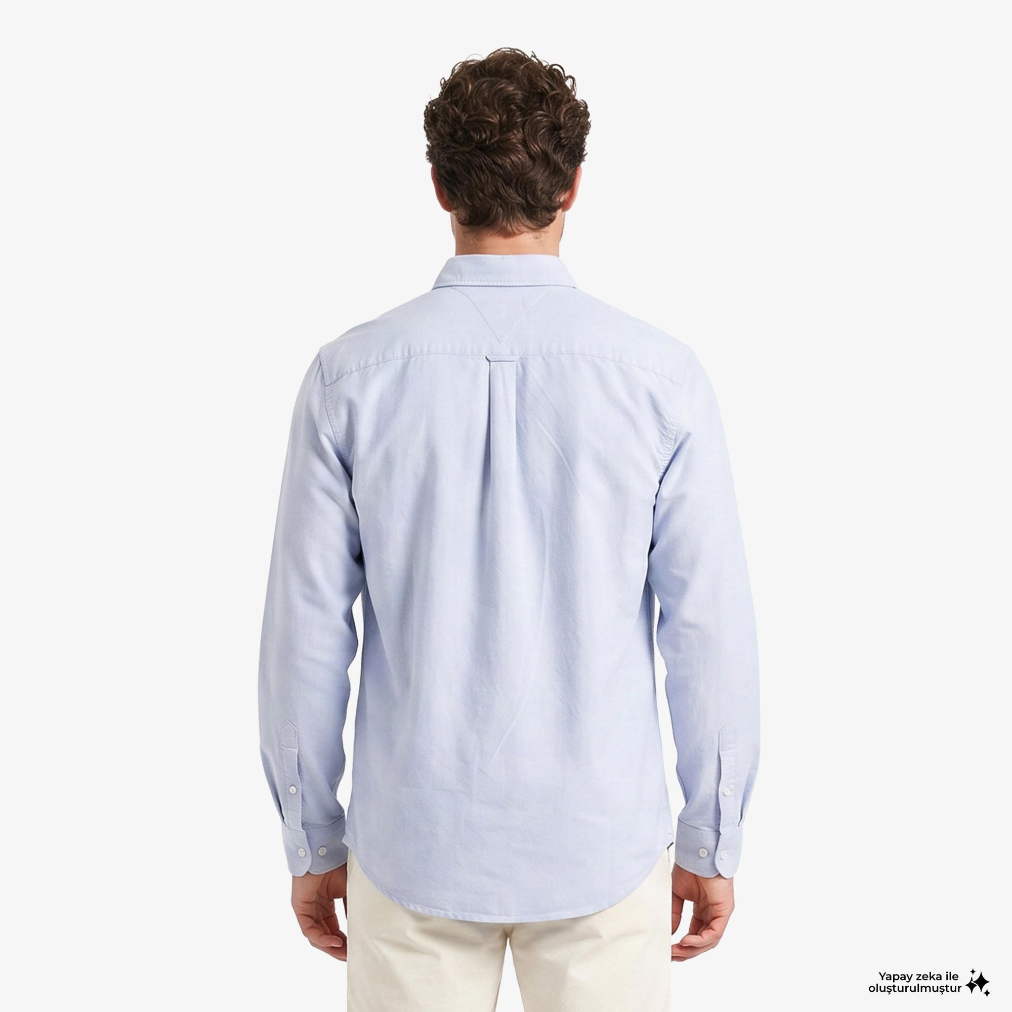 Tommy Hilfiger Oxford Erkek Mavi Gömlek