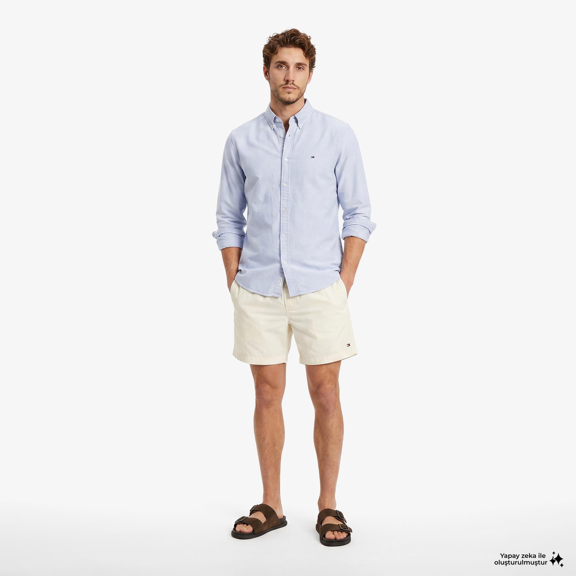 Tommy Hilfiger Oxford Erkek Mavi Gömlek