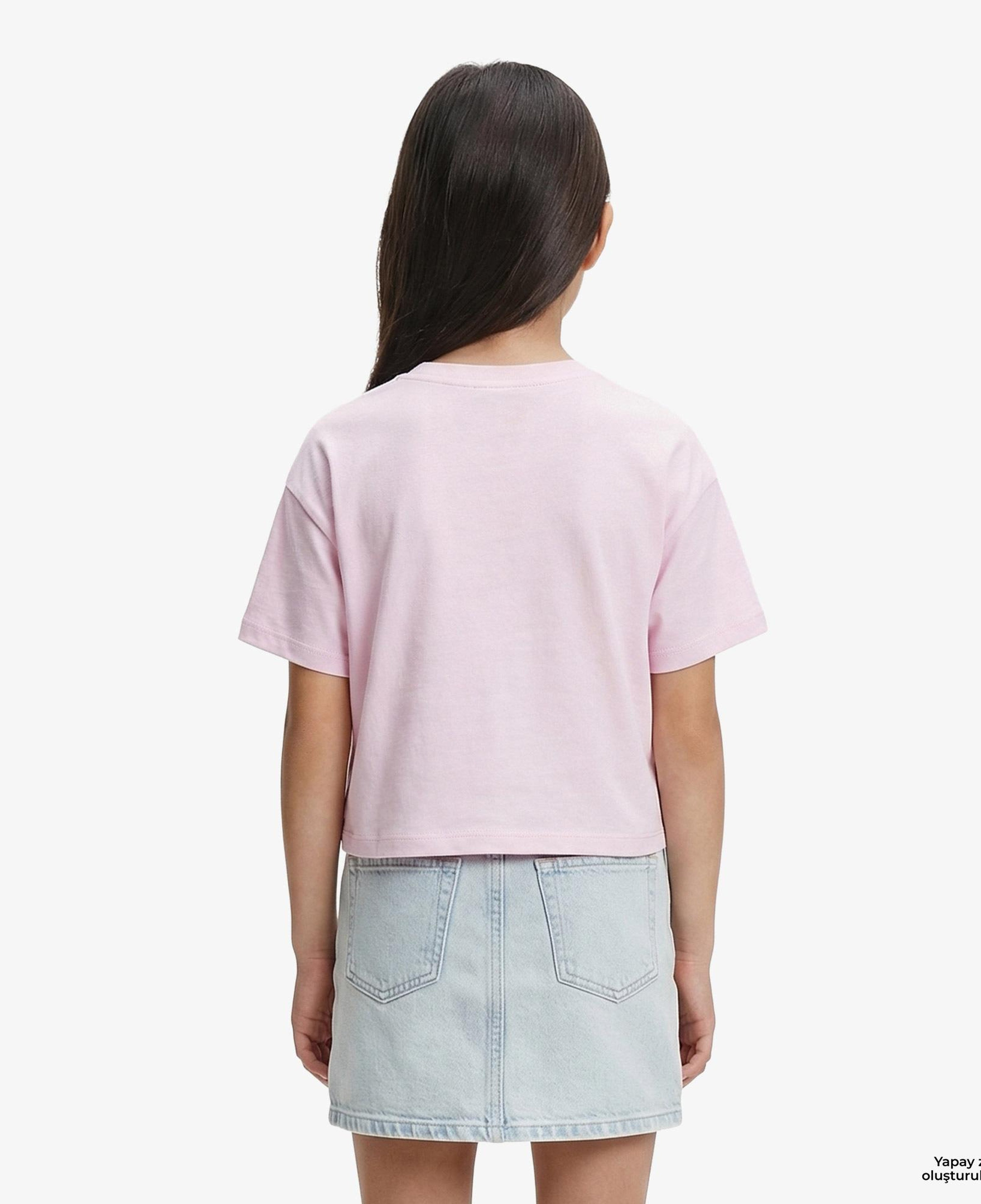Calvin Klein Logo Boxy Çocuk Pembe T-Shirt