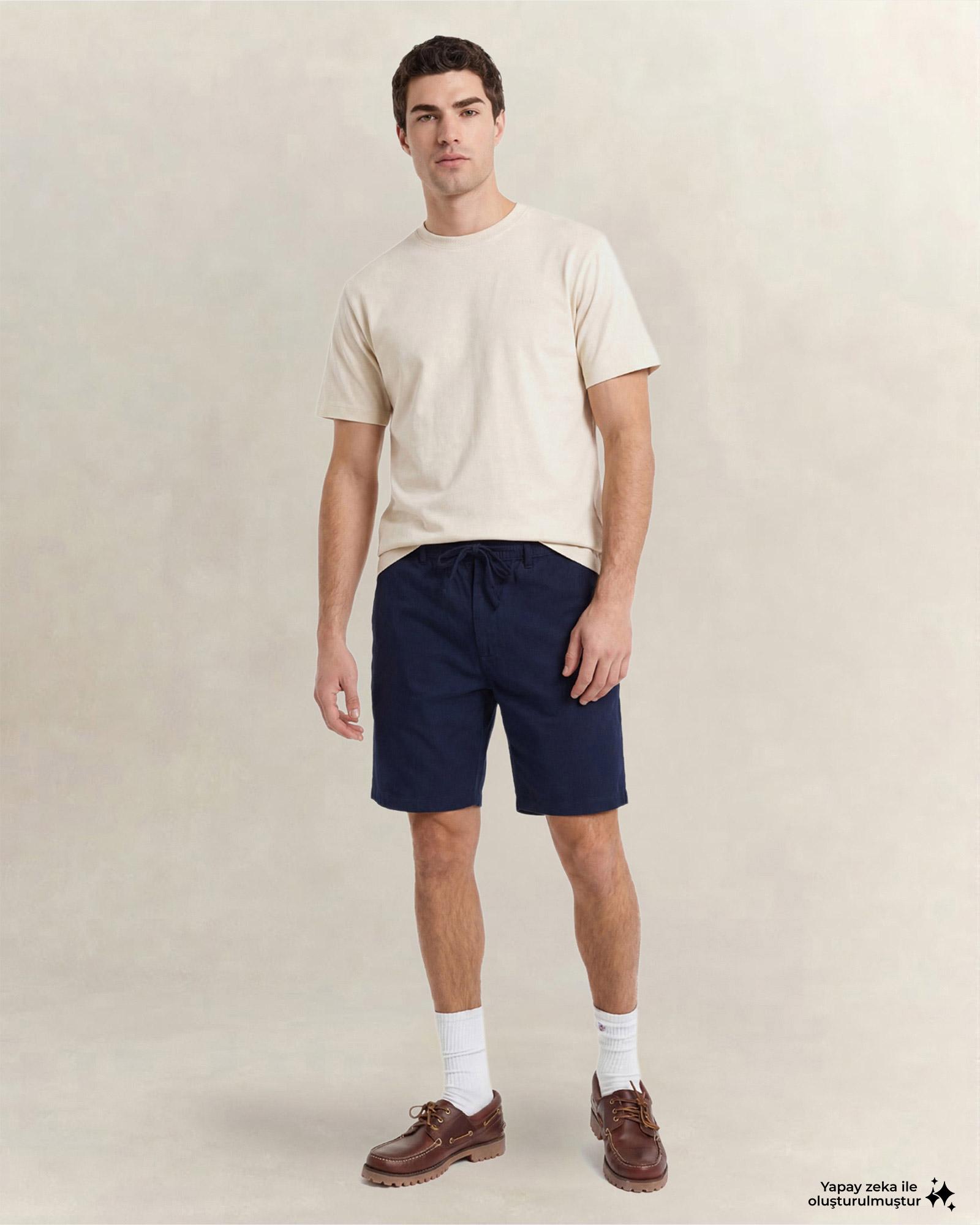 GANT Erkek Krem Bisiklet Yaka Regular Fit T-Shirt