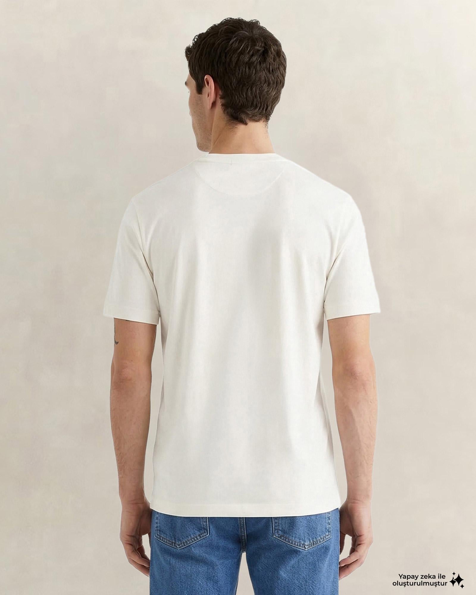 GANT Erkek Beyaz Kısa Kollu T-Shirt