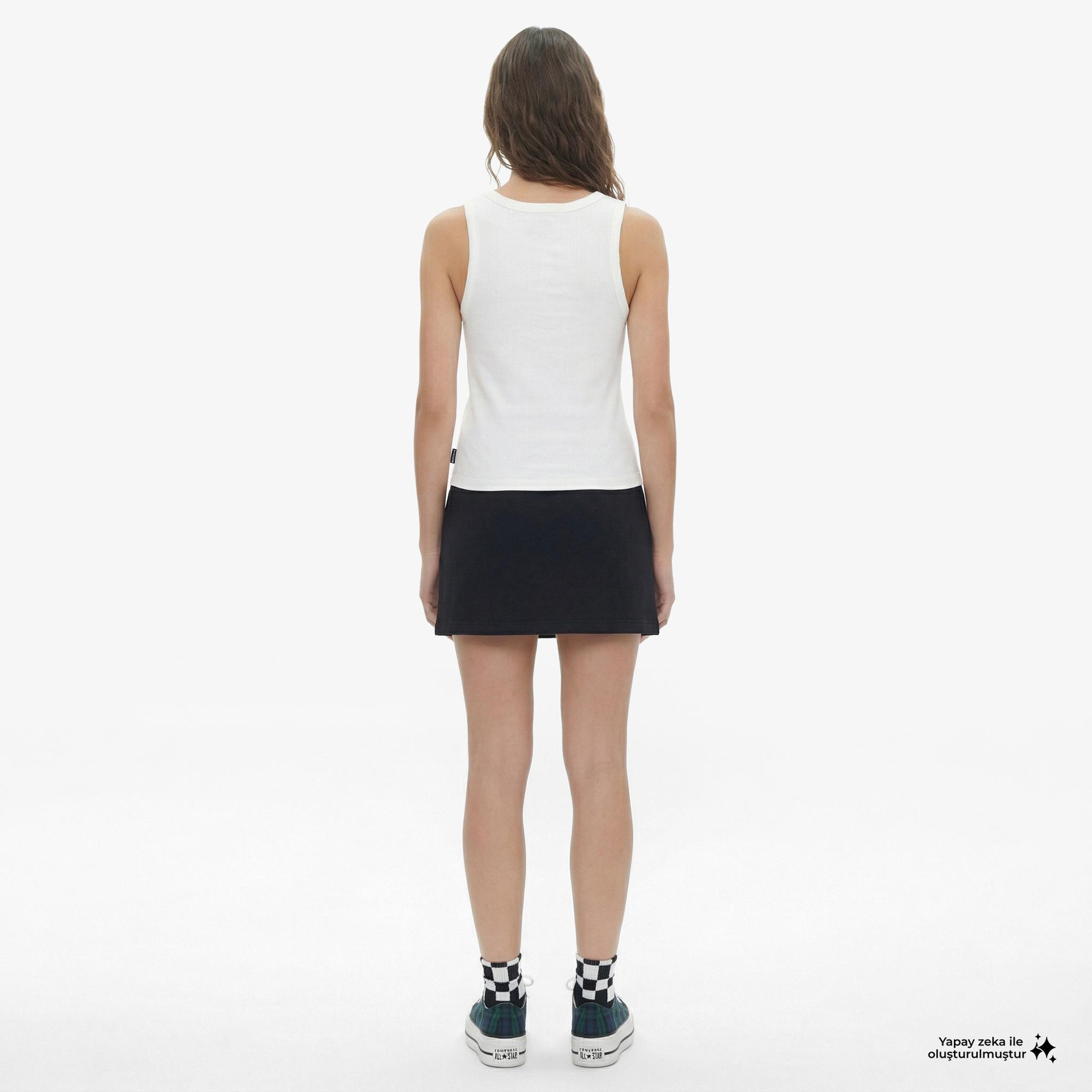 Converse Ribbed Knit Kadın Beyaz T-Shirt